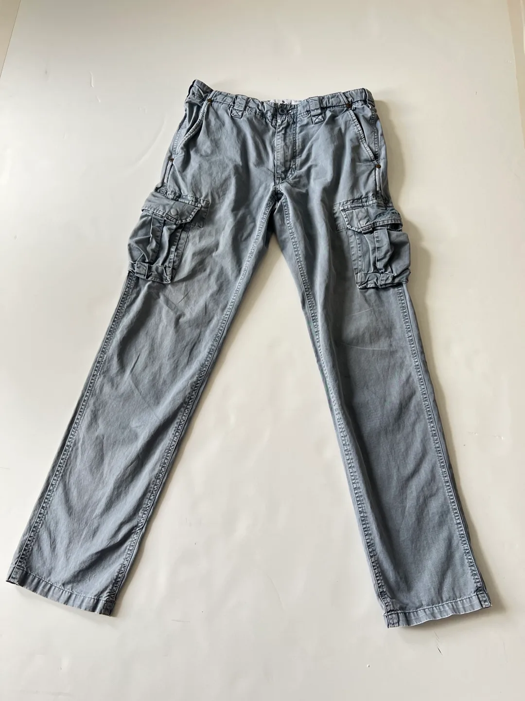 Men's Designer Blue Grey Cargo Pants image indicator(9)