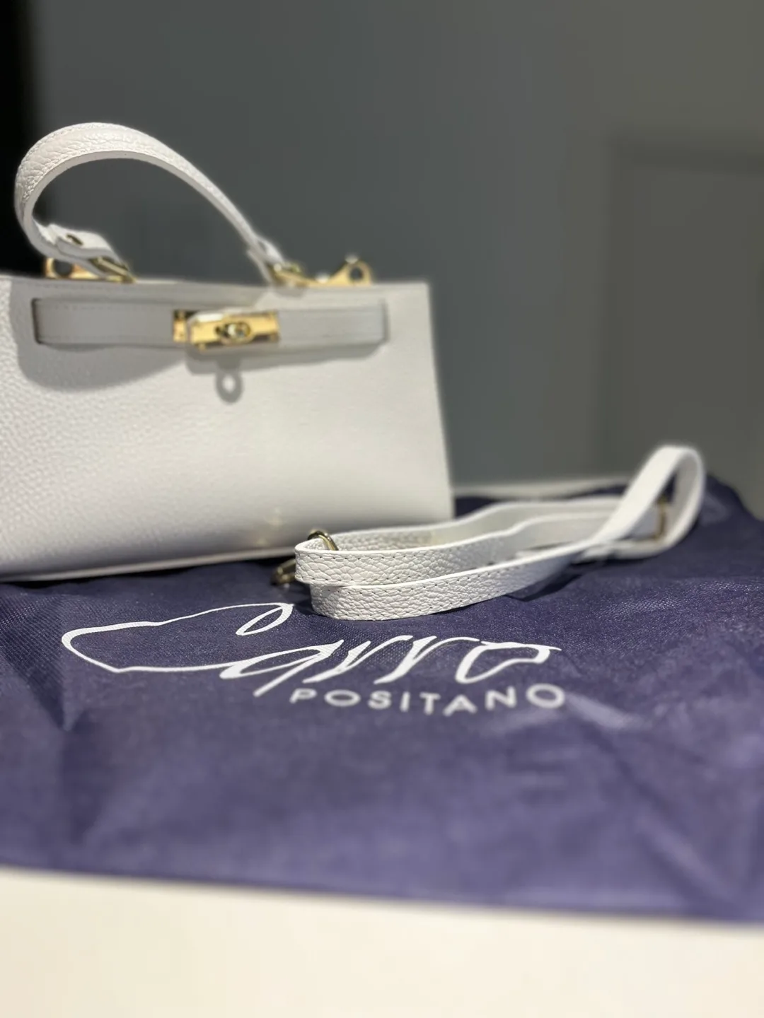 White Leather Handbag (brand new never used) image indicator(10)