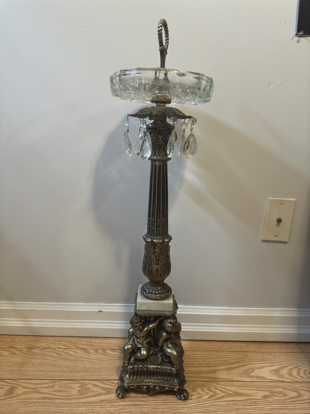 Vintage Crystal and Brass Ashtray Stand - photo 2