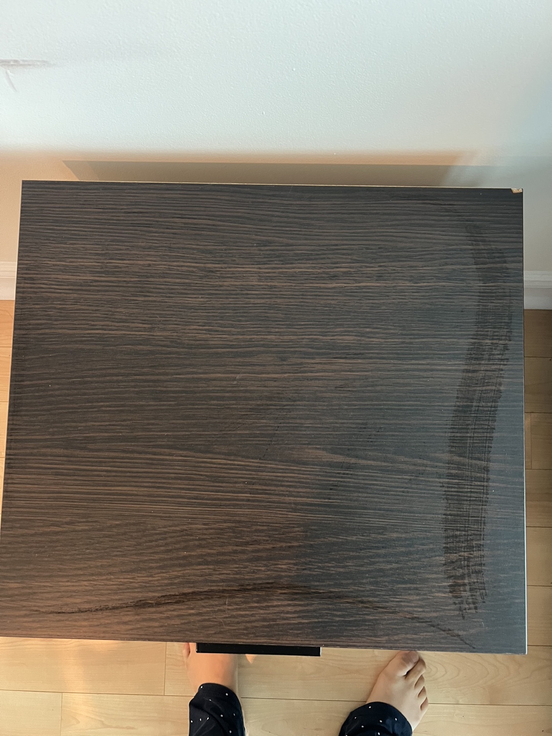 Dark Brown One-Drawer Nightstand with Metal Frame - photo 3