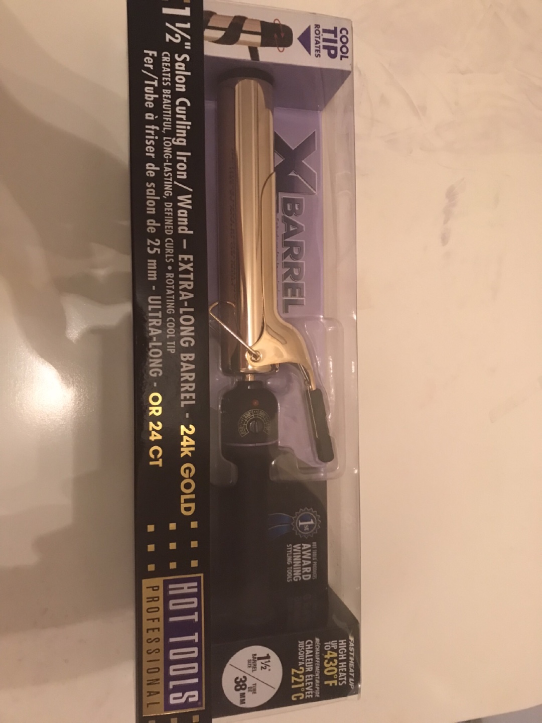 Hot Tools 1 1/2" X-Barrel Salon Curling Iron/Wand - 24K Gold