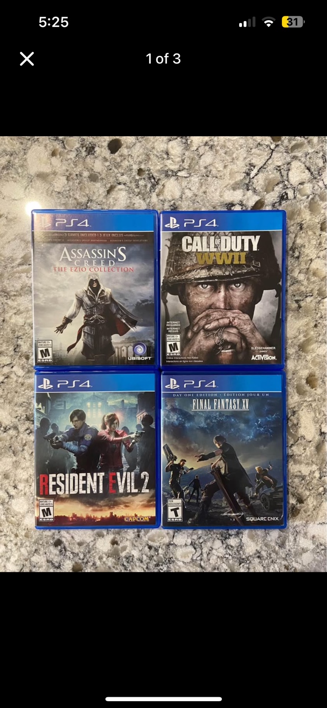 PlayStation 4 (Assassin’s Creed, COD, Resident Evil, etc)