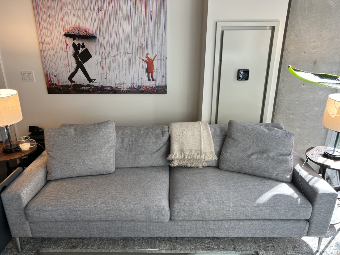 Gray Fabric Sofa