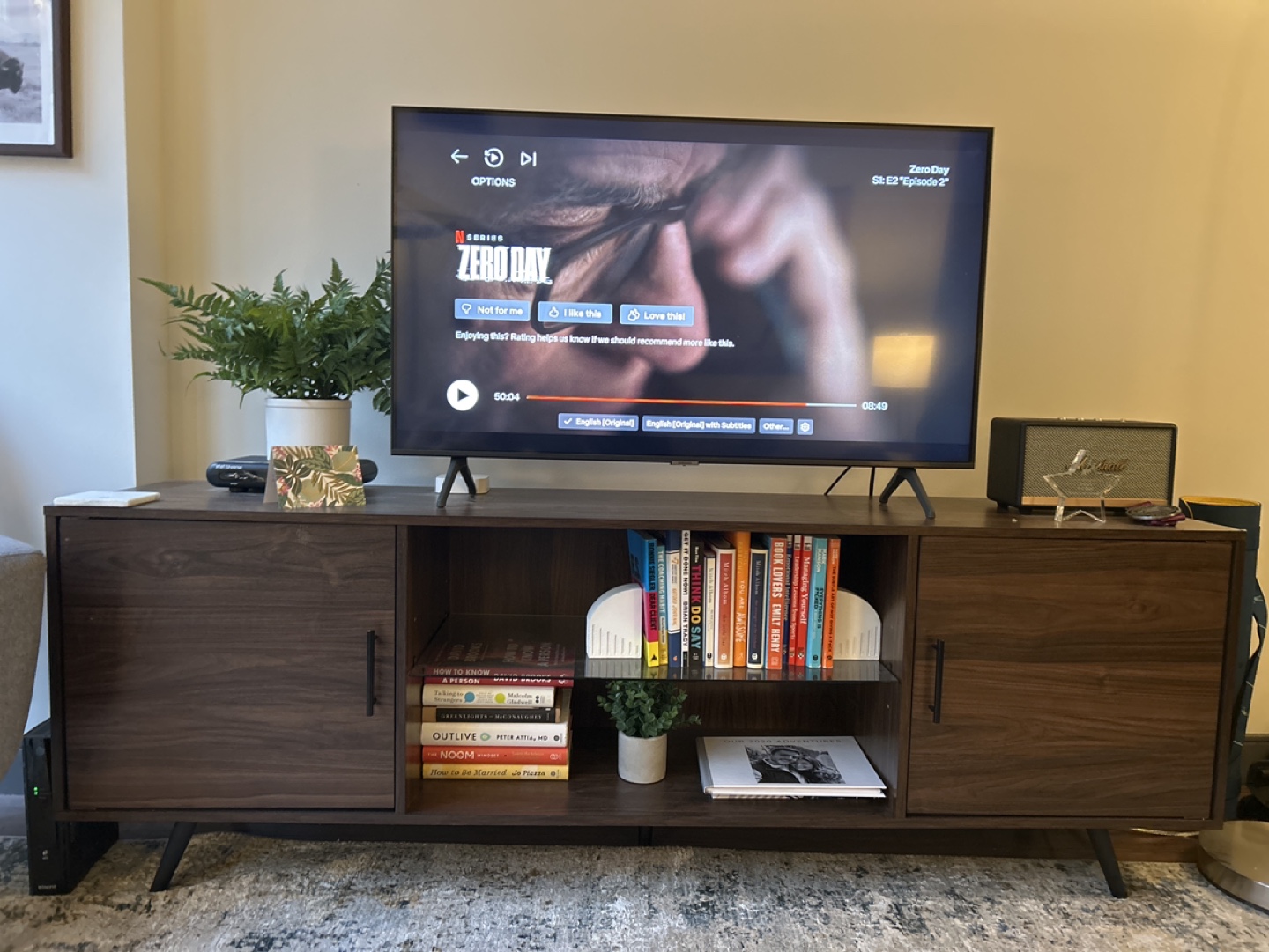 Mid-Century Modern brown wood TV Stand