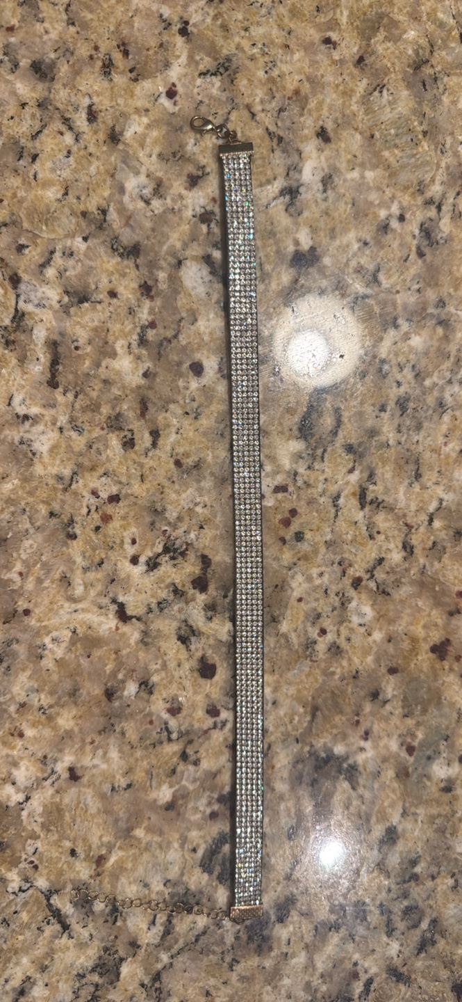Rhinestone choker necklace