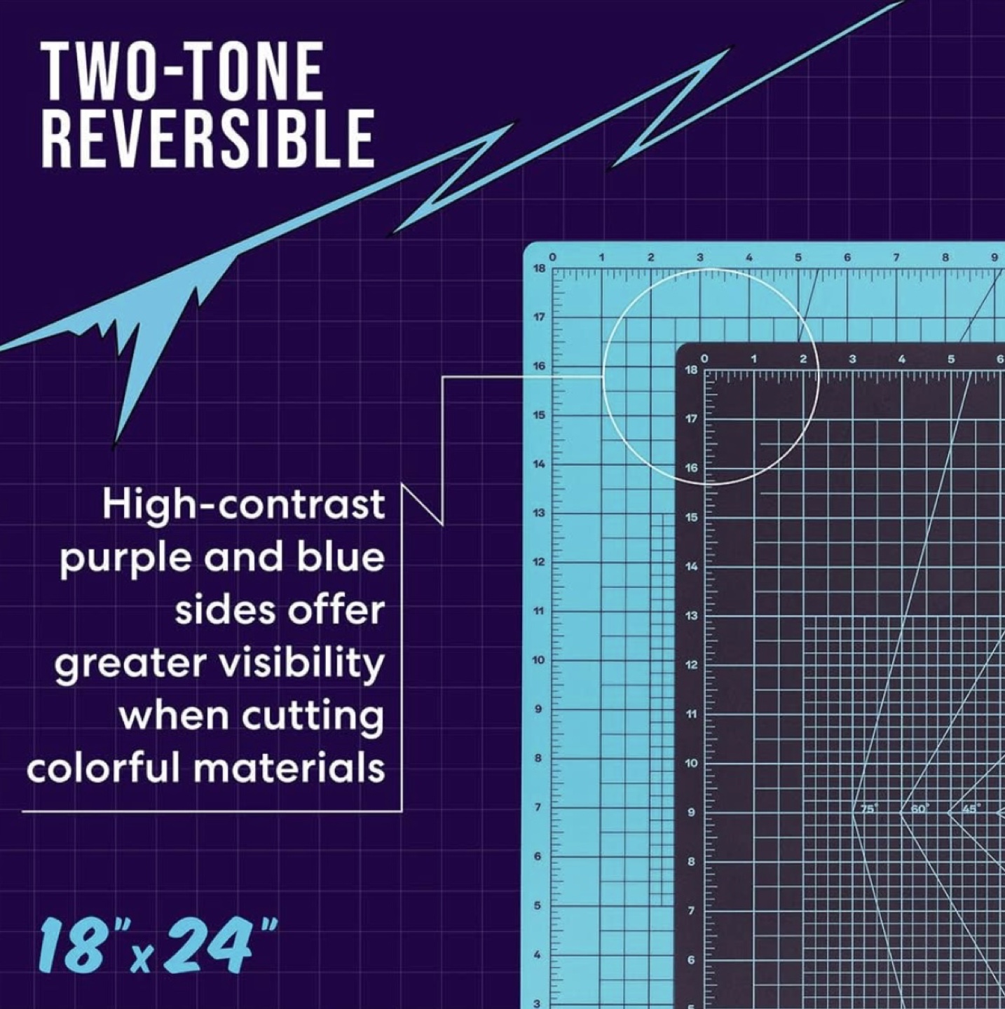 Zoid 18" x 24" Two-Tone Reversible Rotary Cutting Mat - photo 2