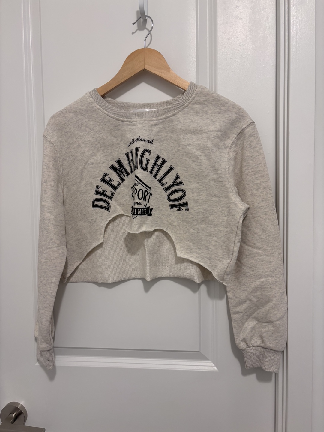 crop crewneck sweat shirt