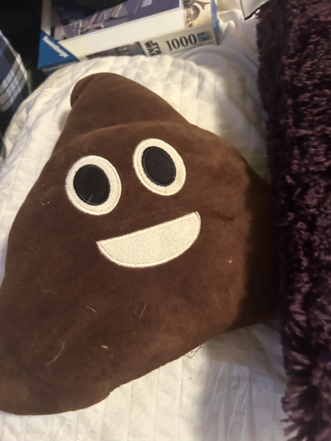 Two Plush Pillows - Purple & Poo Emoji - photo 2