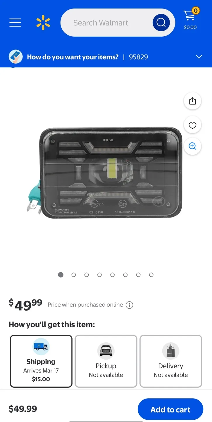 7" Square Halo LED Headlights set of 4 for 15$ image indicator(2)