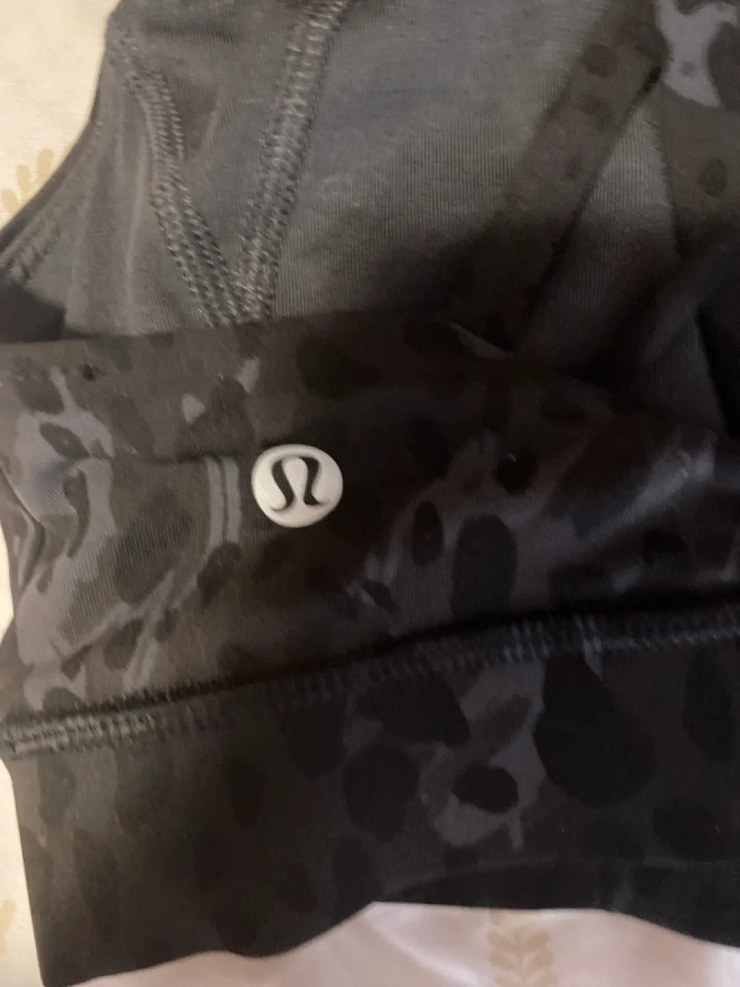 Lululemon Energy Bra - Black Leopard Print - Size 6 image indicator(3)