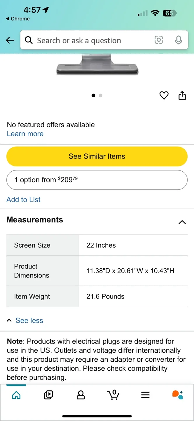 HP 22-inch Widescreen Flat Panel Monitor image indicator(3)