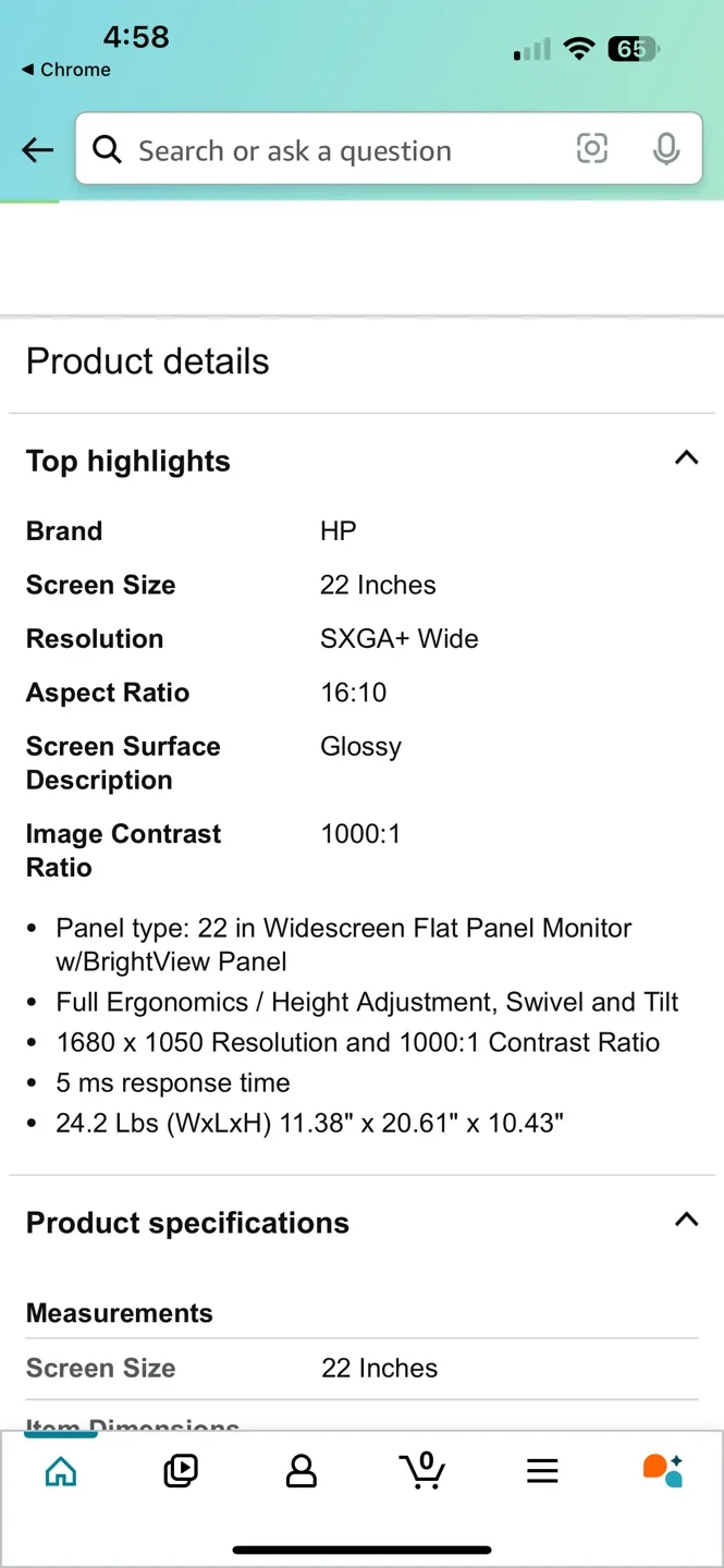HP 22-inch Widescreen Flat Panel Monitor image indicator(4)