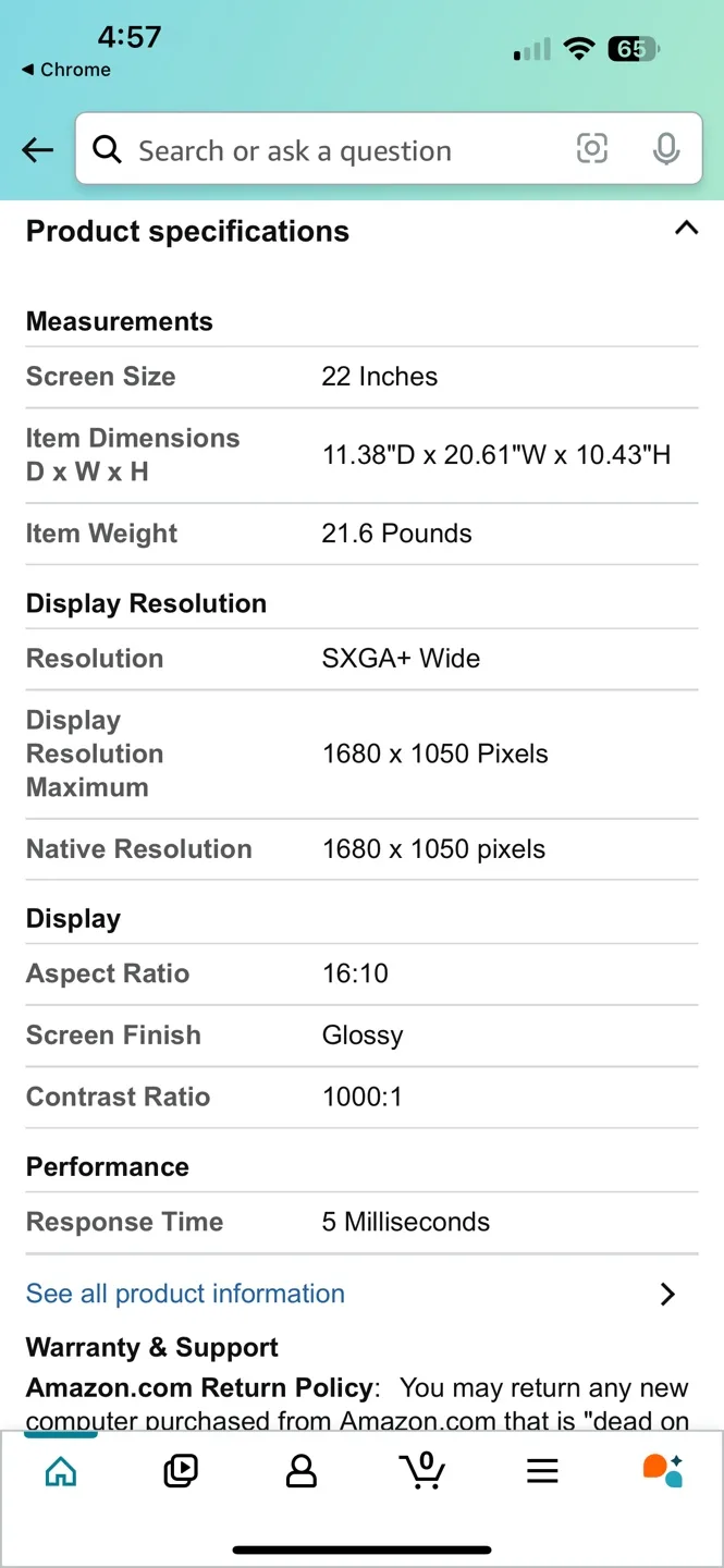 HP 22-inch Widescreen Flat Panel Monitor image indicator(5)