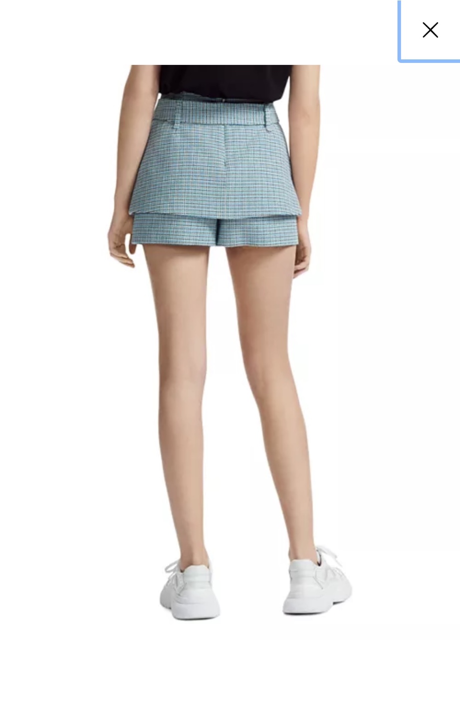 Maje Blue & White Checked Shorts Size 36 - photo 5