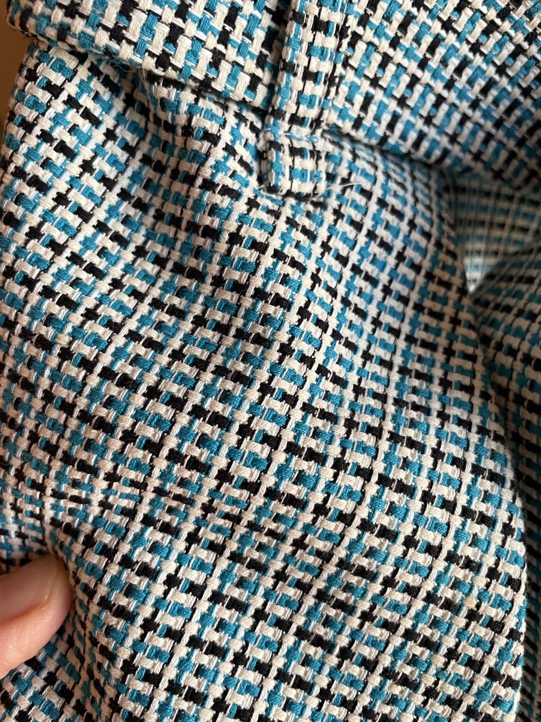 Maje Blue & White Checked Shorts Size 36 - photo 3
