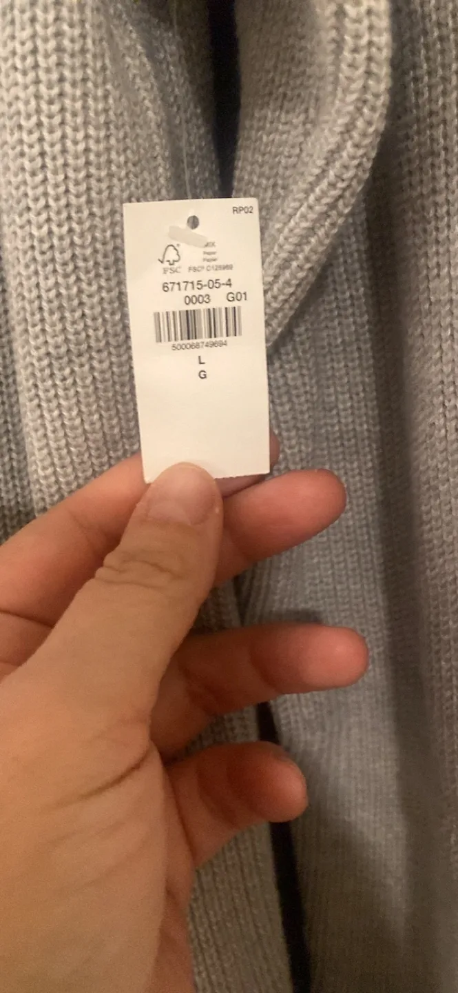 Old Navy Grey Ribbed Cardigan - Size Large image indicator(3)