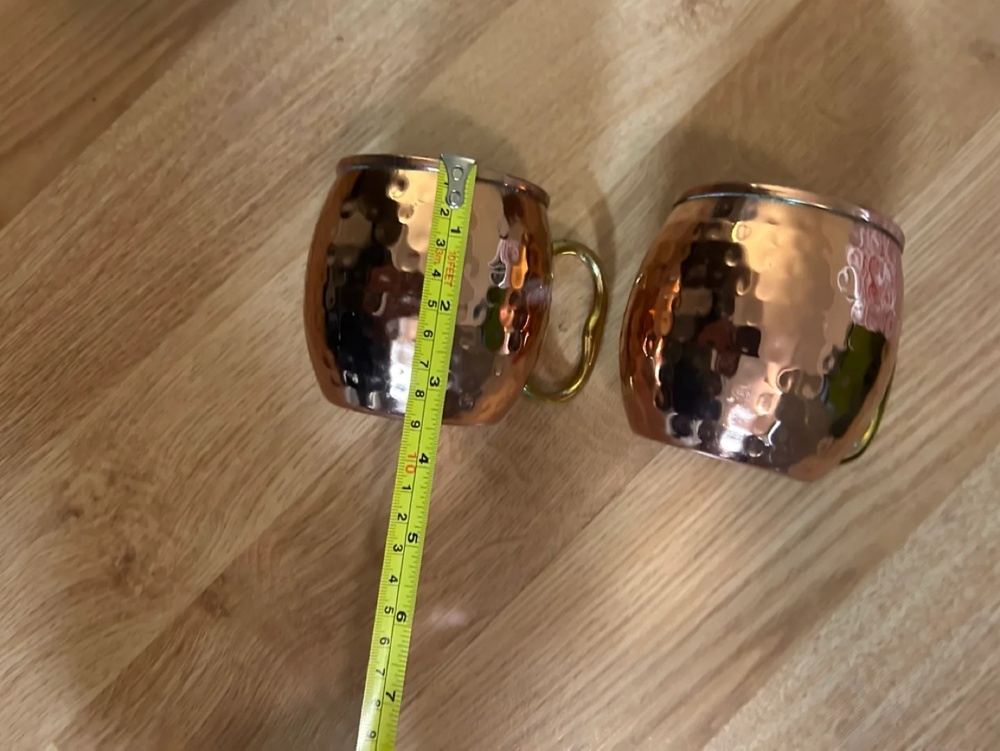 Set of Two Hammered Copper Mugs image indicator(2)