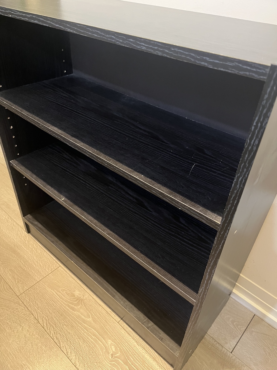 Black 3-shelf bookcase - photo 2