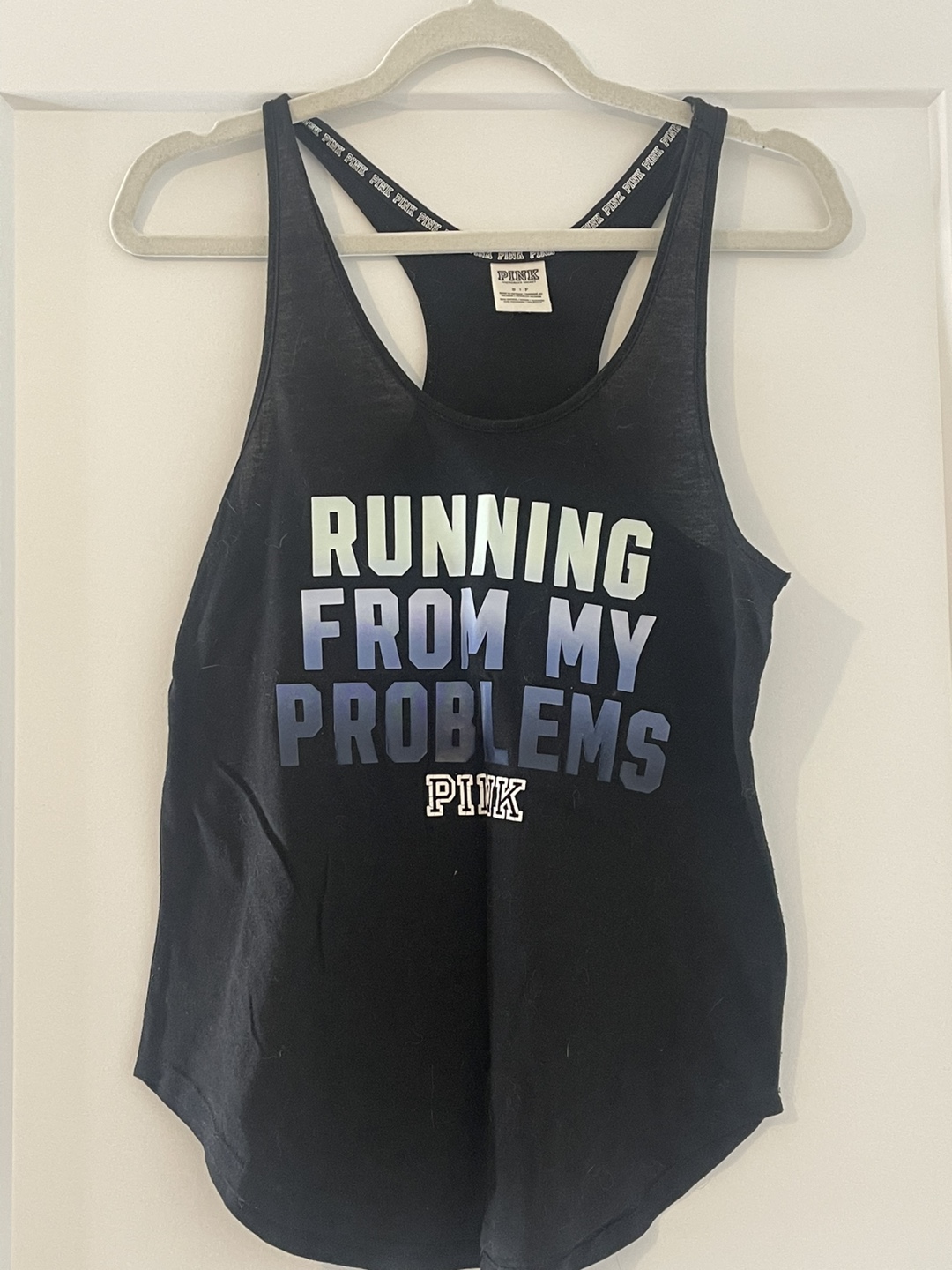 Running from my problems graphic workout tee