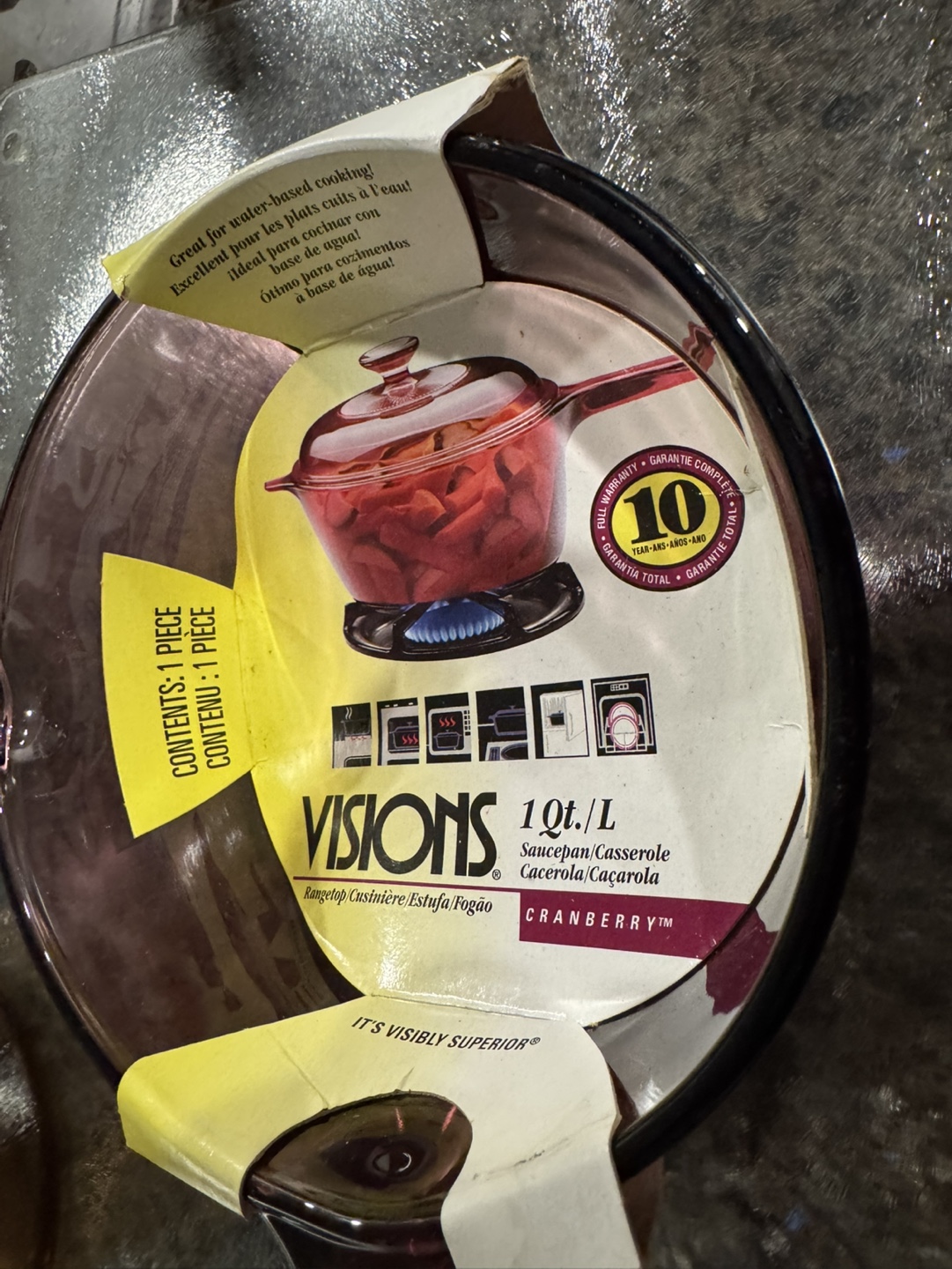 SET OF 2 Vintage Corningware Visions 1-Quart Saucepans - photo 3