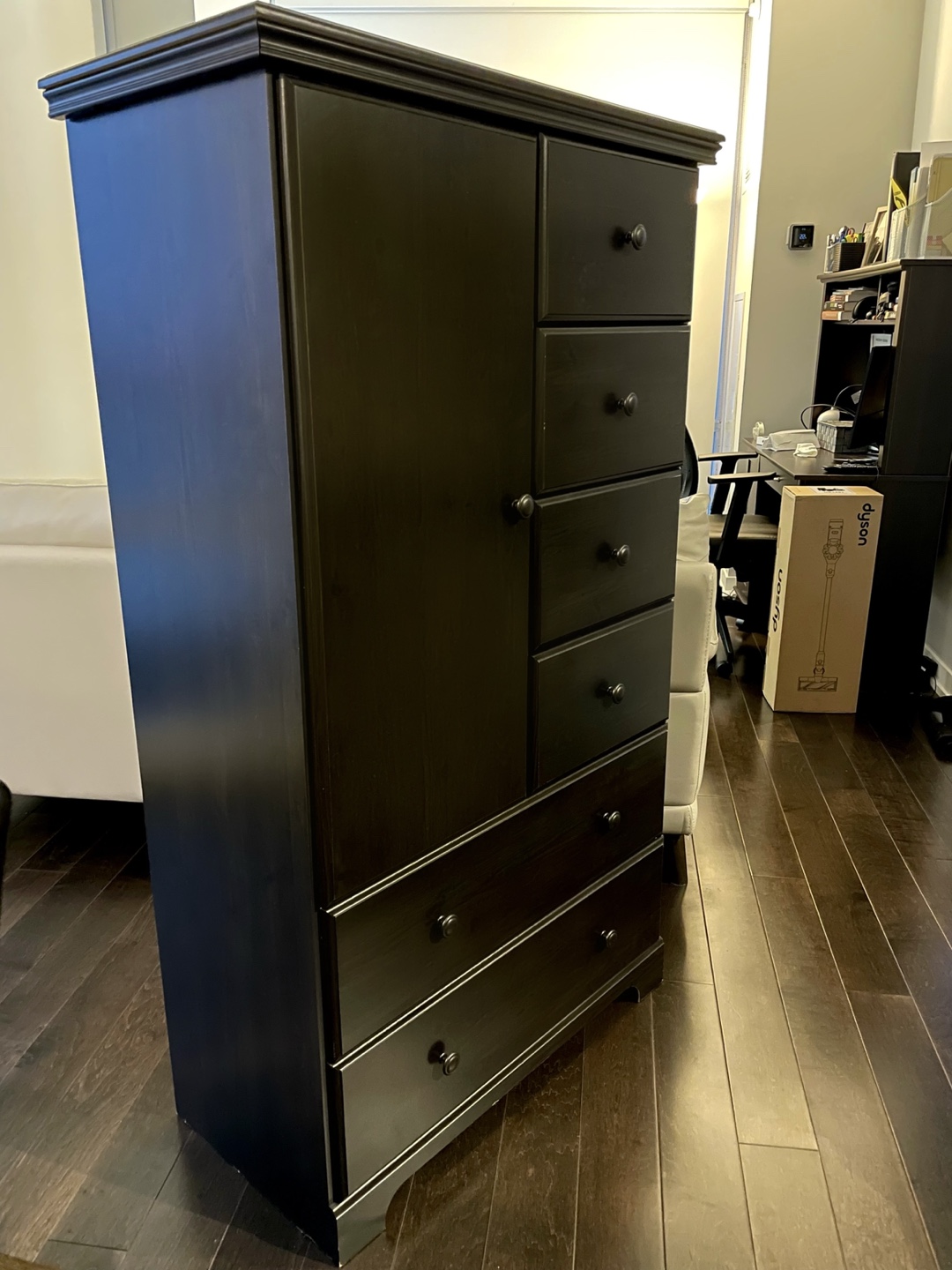 Dark Brown Armoire with Drawers - photo 3