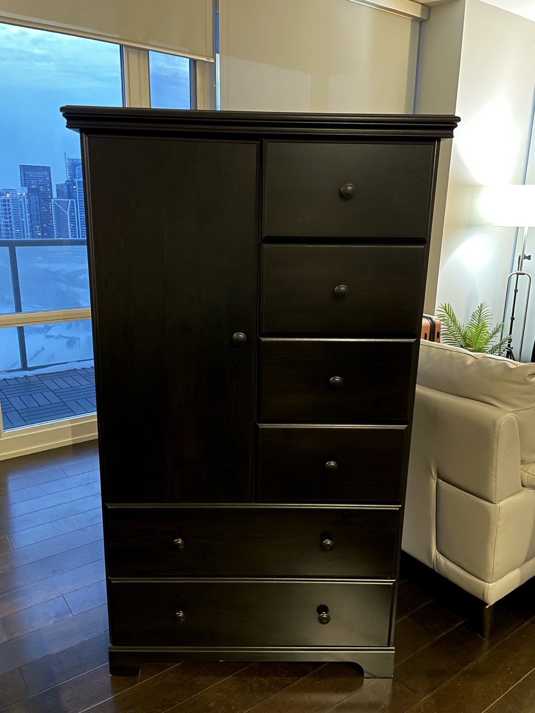 Dark Brown Armoire with Drawers