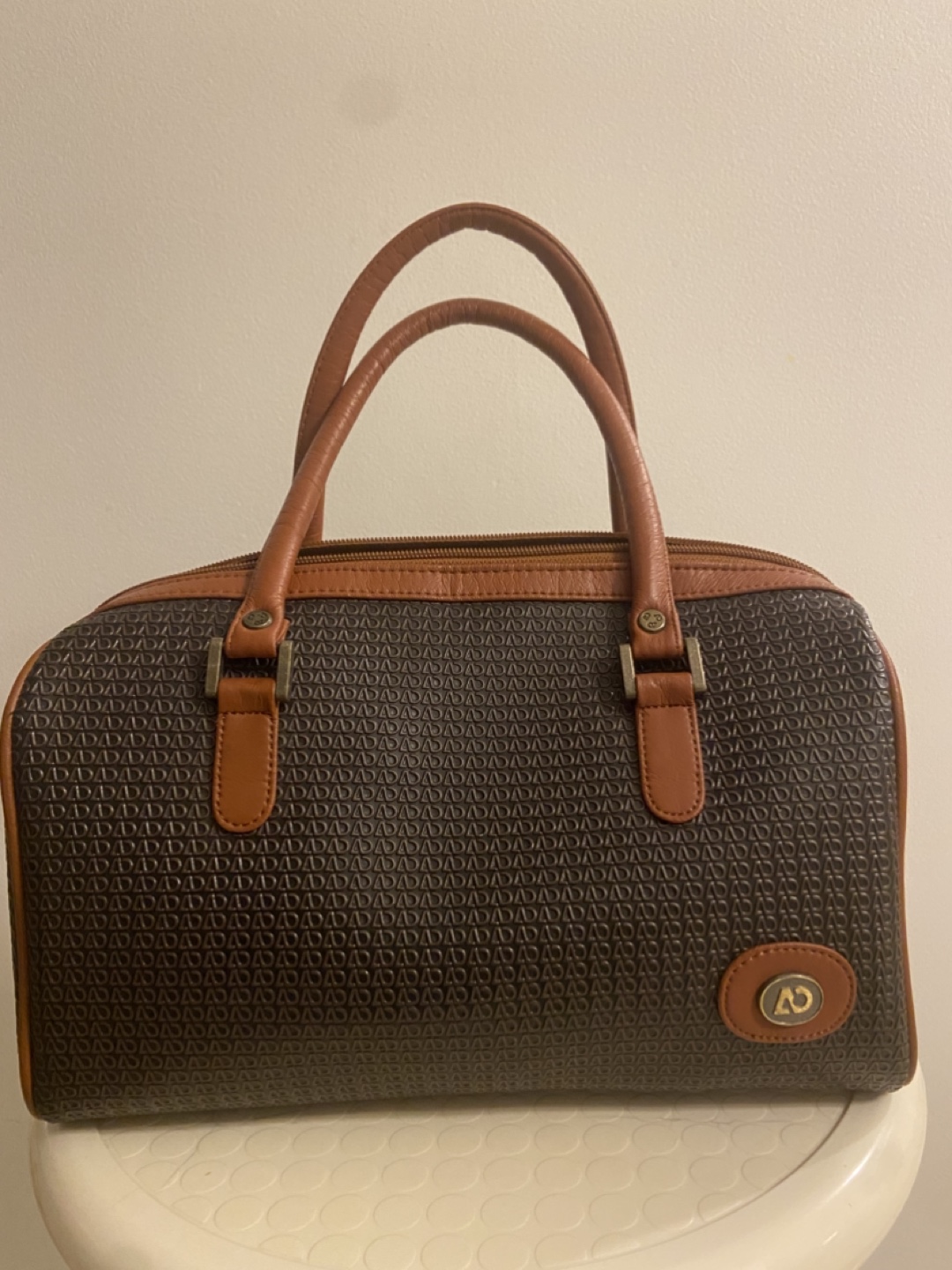 Vintage AD Bag, Brown Leather Handbag