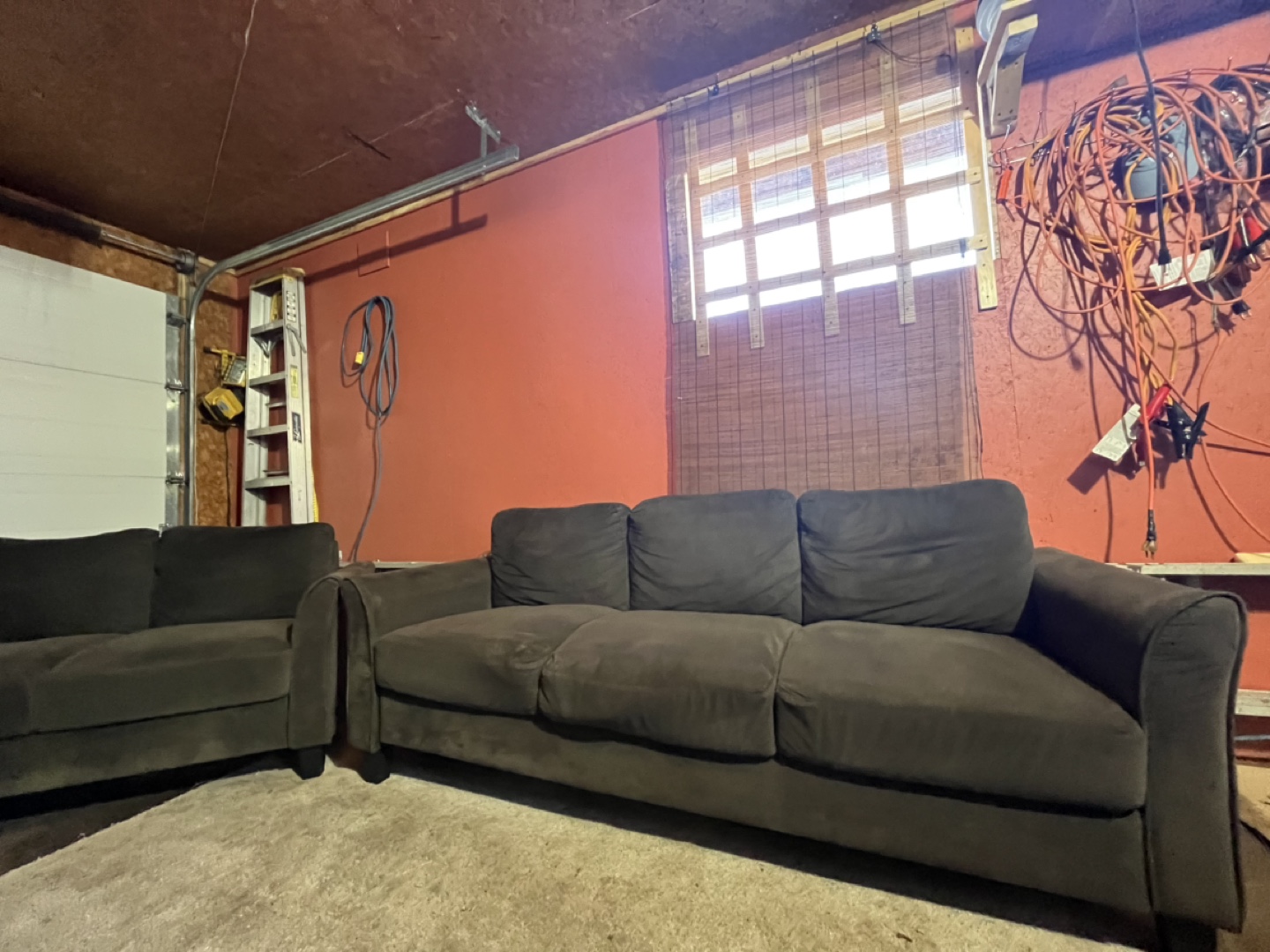 Dark Brown Sofa Set - Loveseat and Sofa