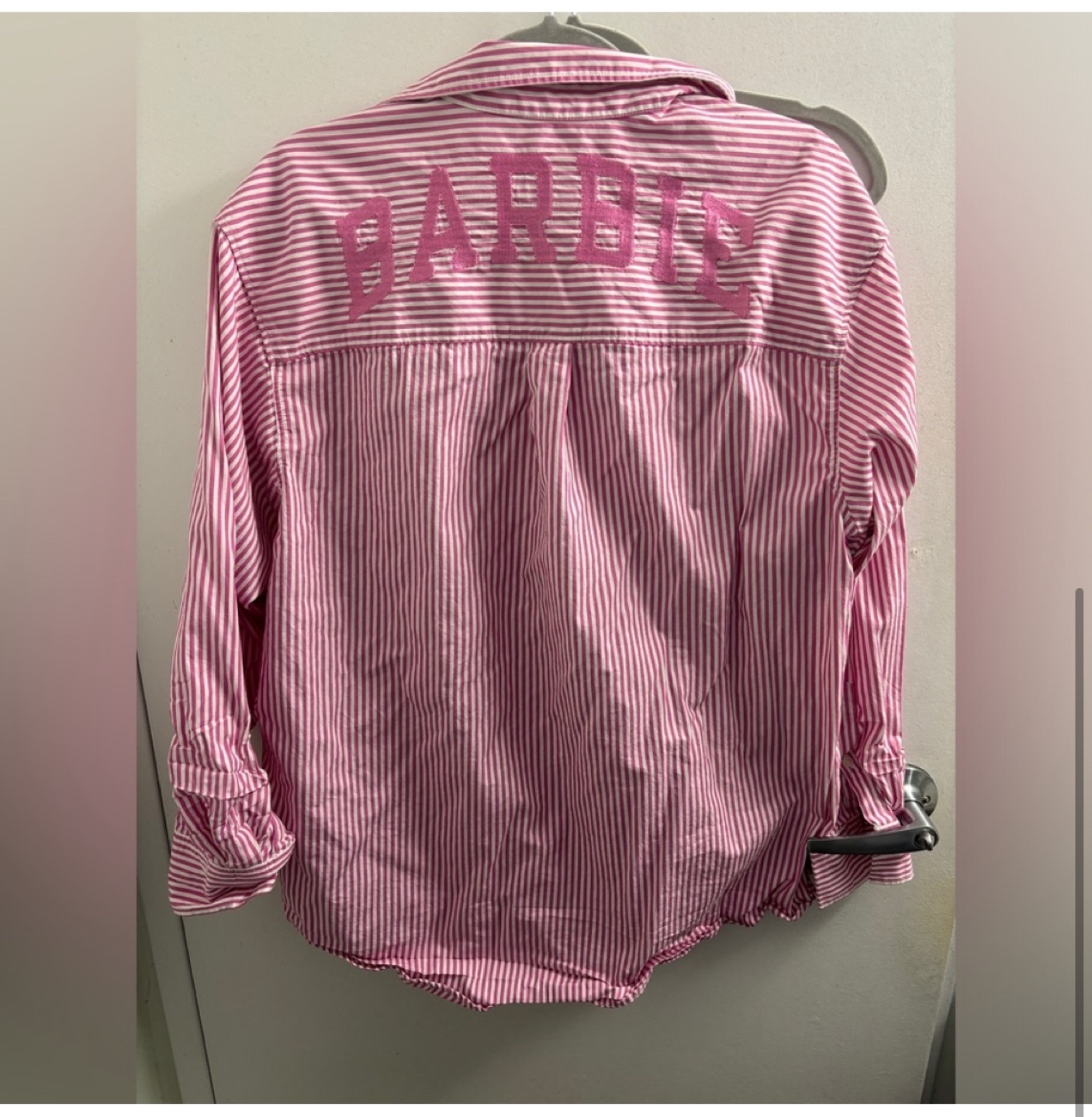 Gap Barbie Pink Striped Button-Down Shirt - Size M - photo 3