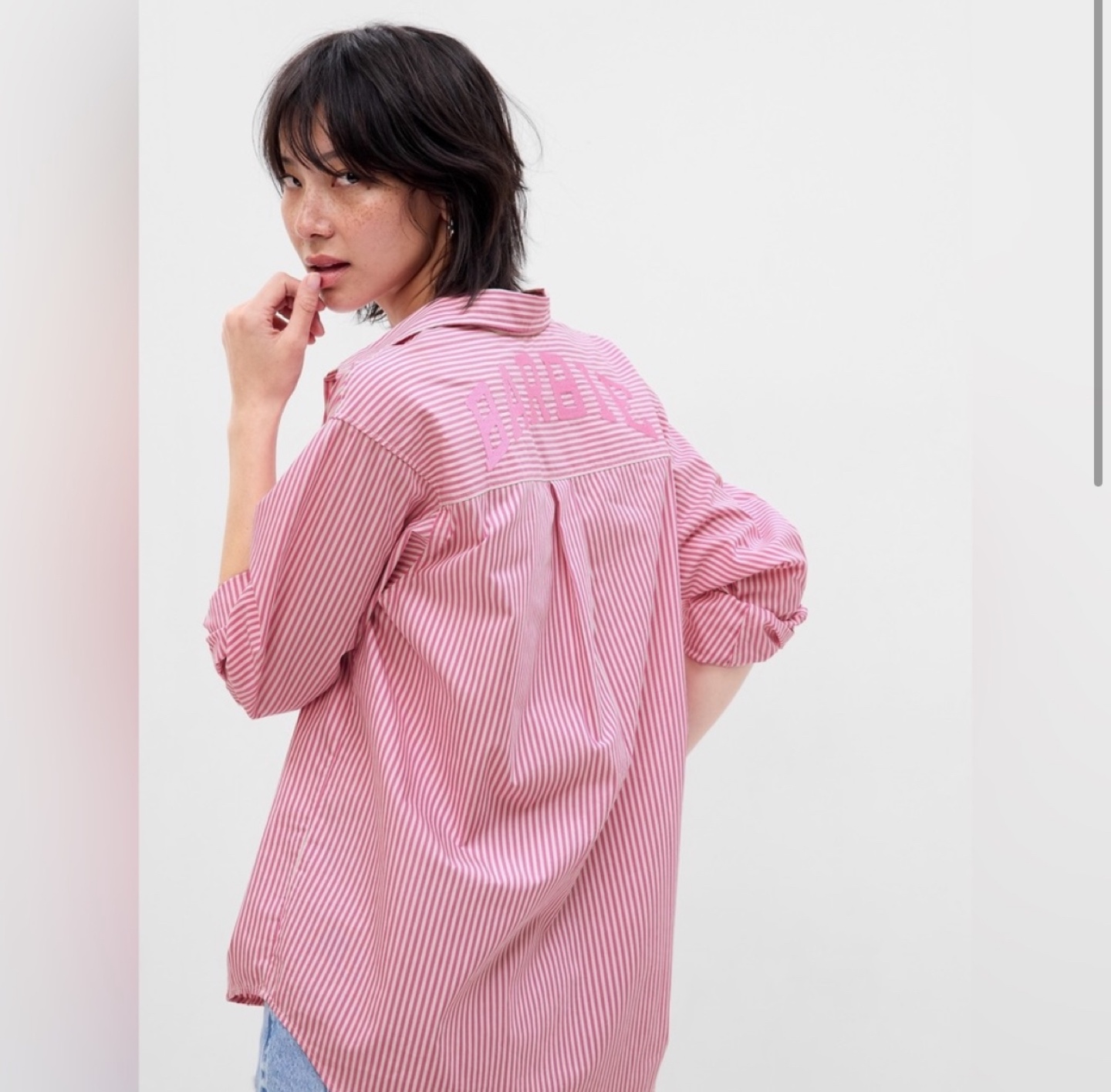 Gap Barbie Pink Striped Button-Down Shirt - Size M