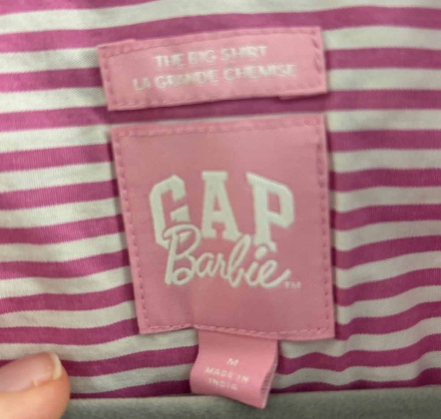 Gap Barbie Pink Striped Button-Down Shirt - Size M - photo 4