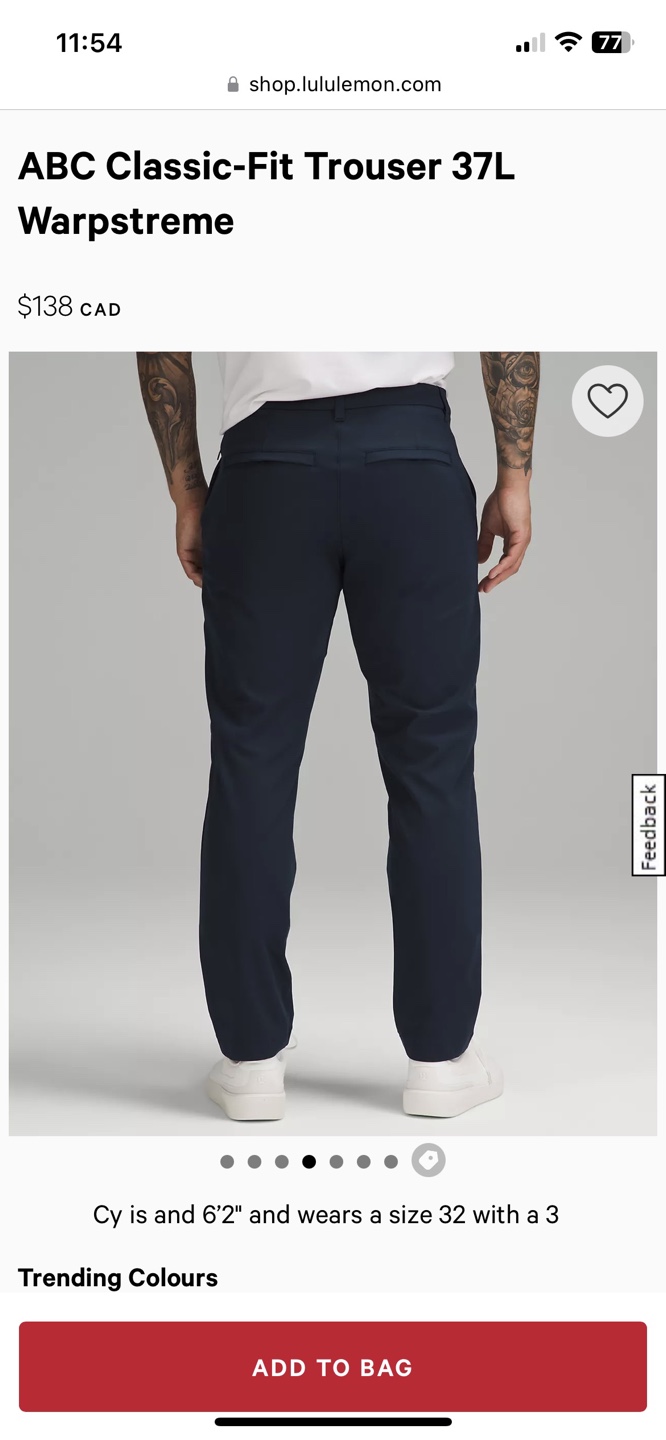 Lululemon ABC Classic-Fit Trouser 32L Warpstreme - photo 5