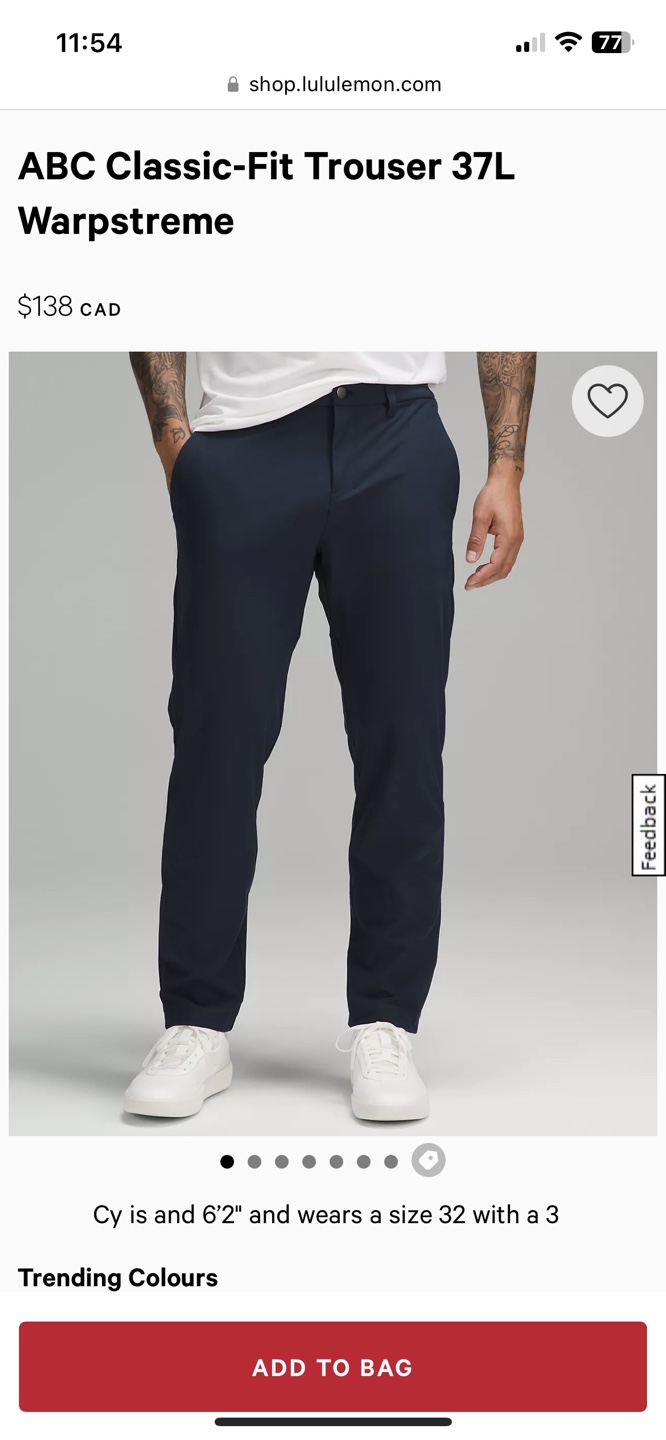 Lululemon ABC Classic-Fit Trouser 32L Warpstreme - photo 4