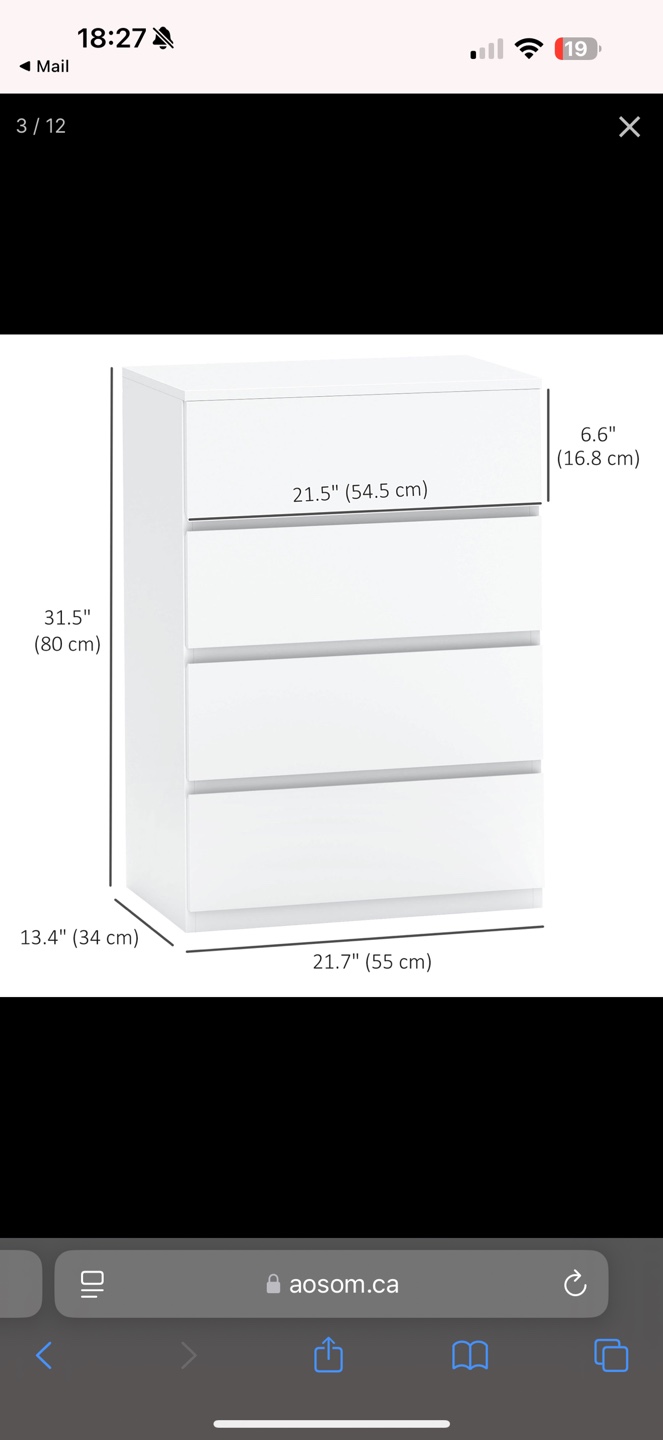 White 4-Drawer Tallboy Chest - photo 2