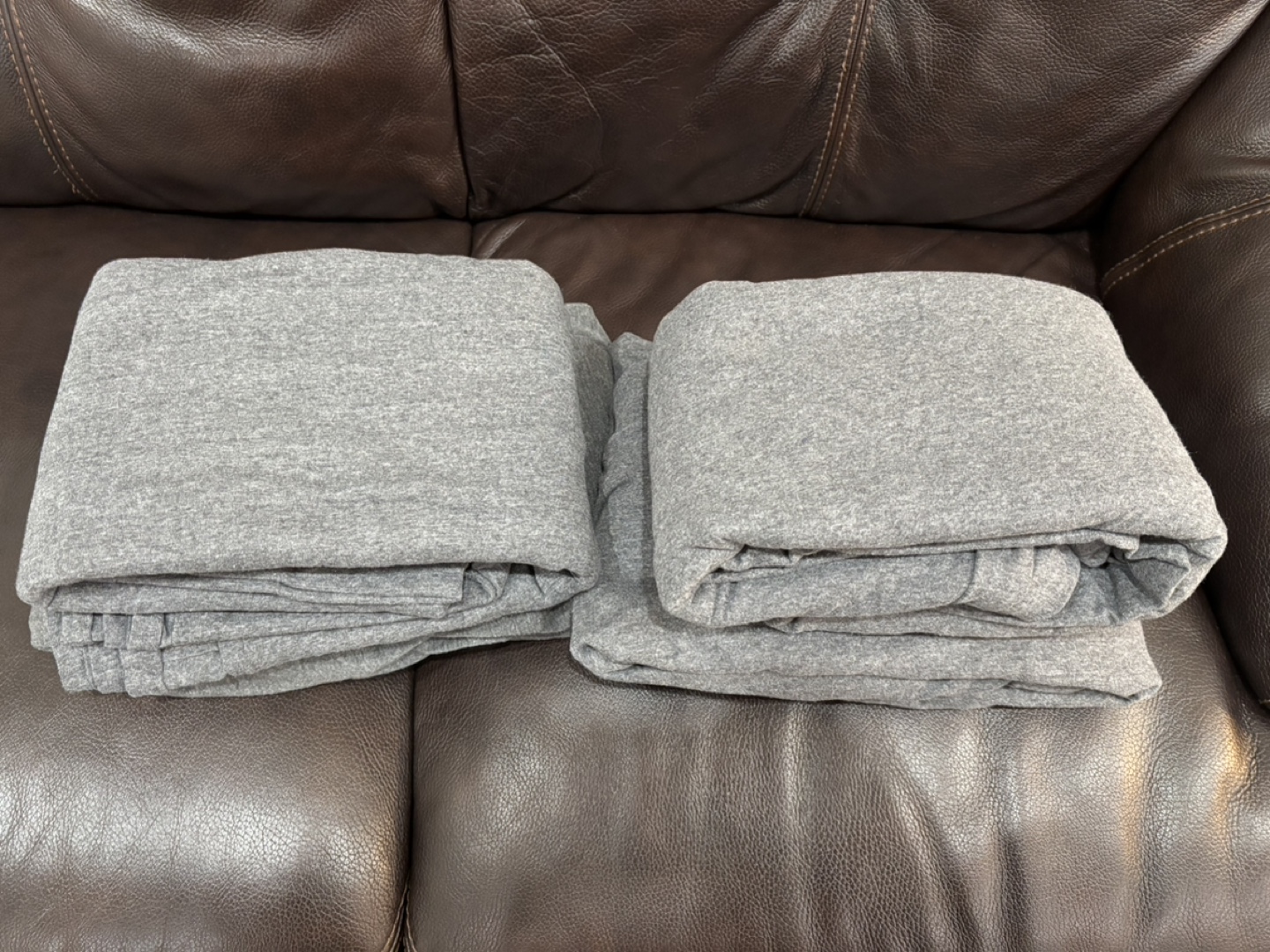 Two sets of dark grey twin size cotton sheets!