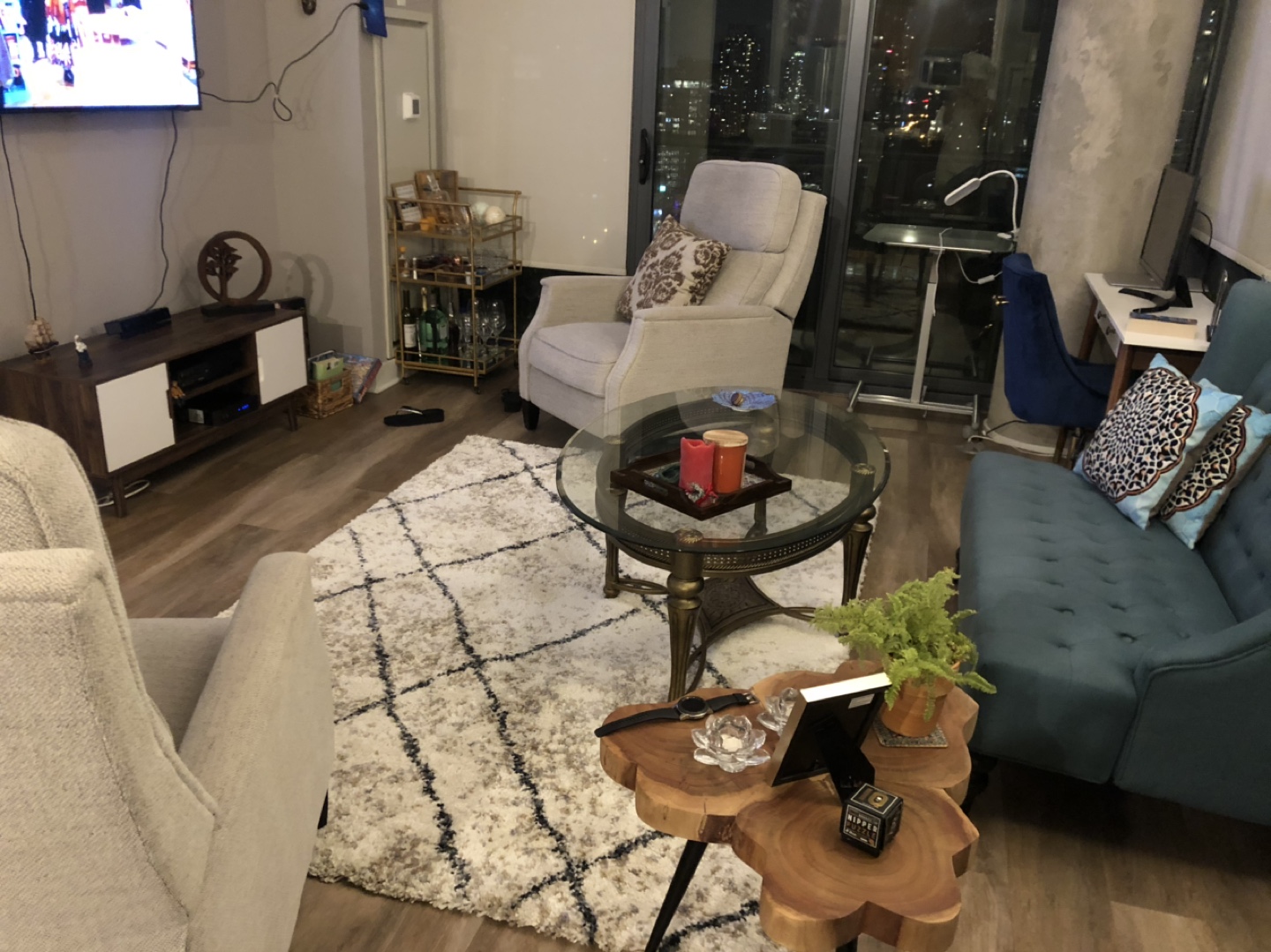 Recliner Chair, Beige Fabric - photo 3