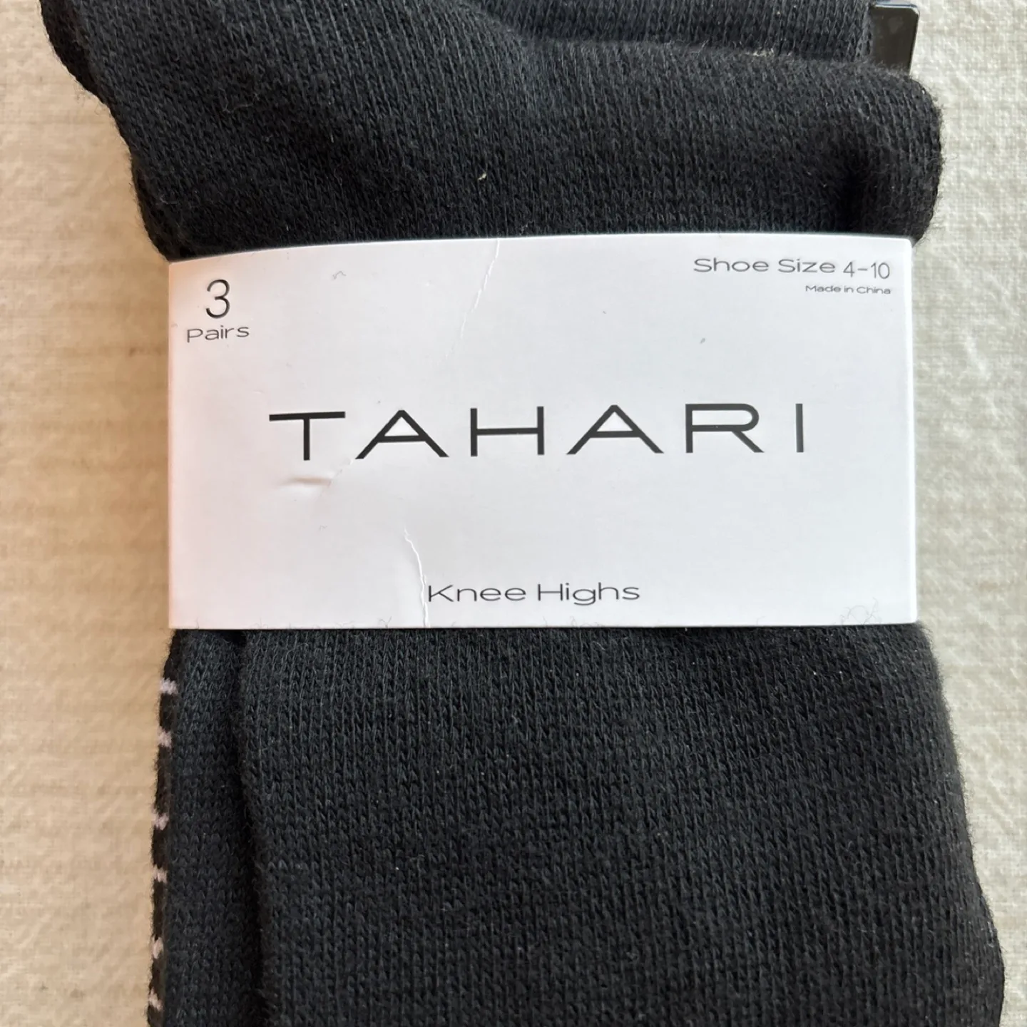 Tahari 3 Pack Knee High Socks - Black - Size 4-10 thumbnail