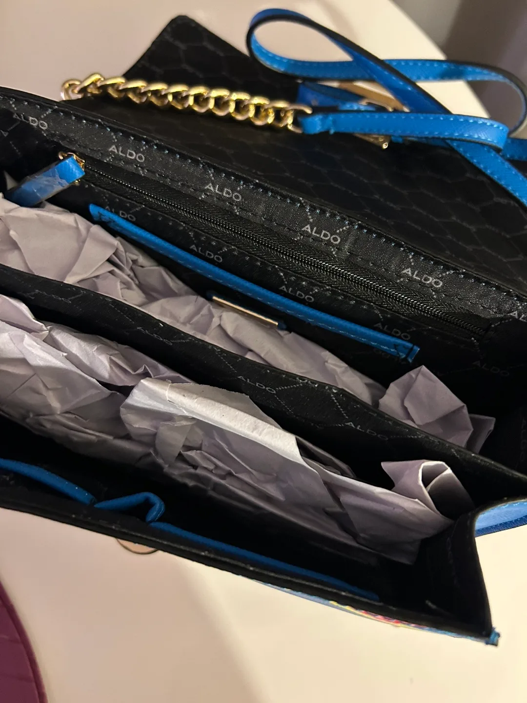 ALDO Floral Blue Bag (Never Used) image indicator(5)