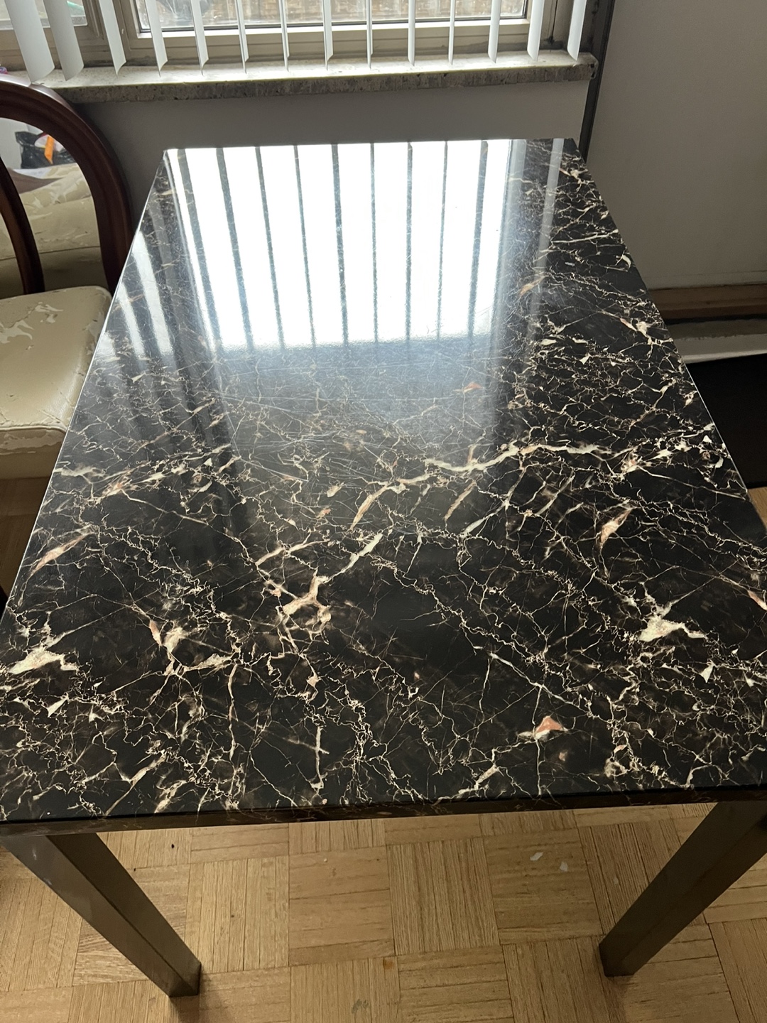 Black Marble-Look Dining Table - photo 5