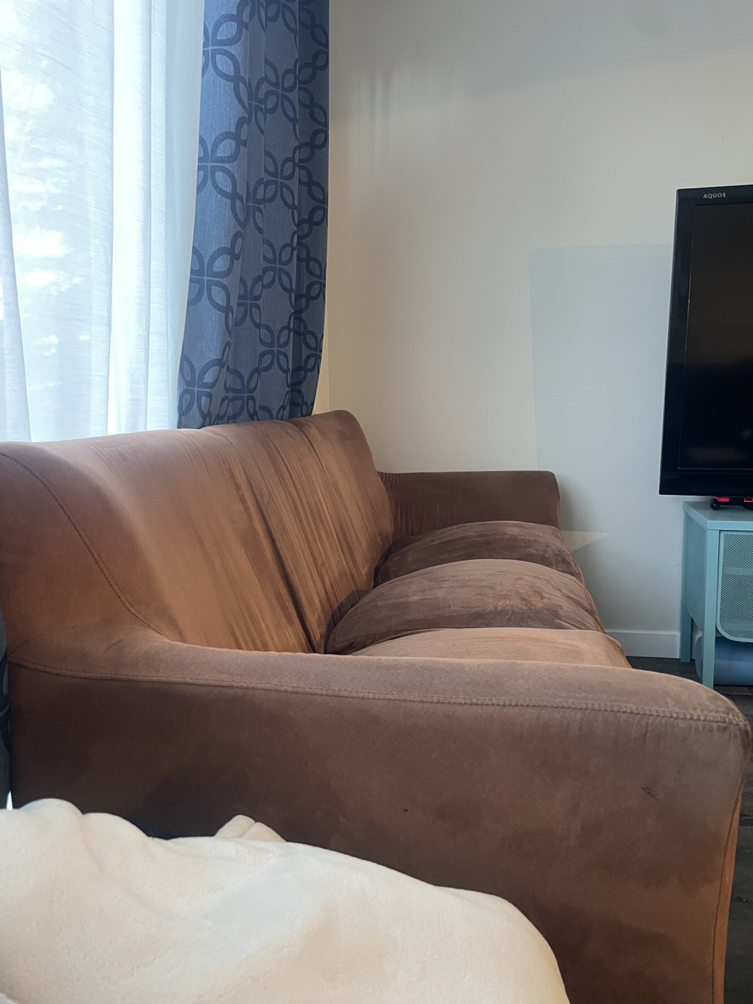 Brown Suede Couch - photo 2