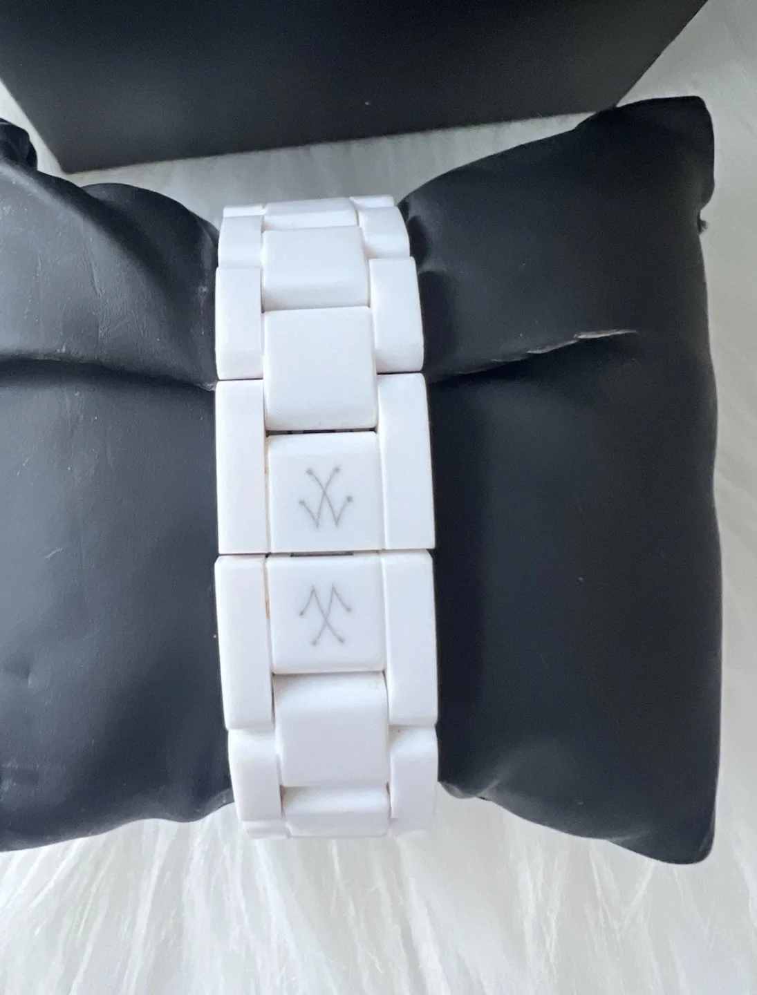 White Ceramic Toy Watch with Crystal Accents image indicator(4)