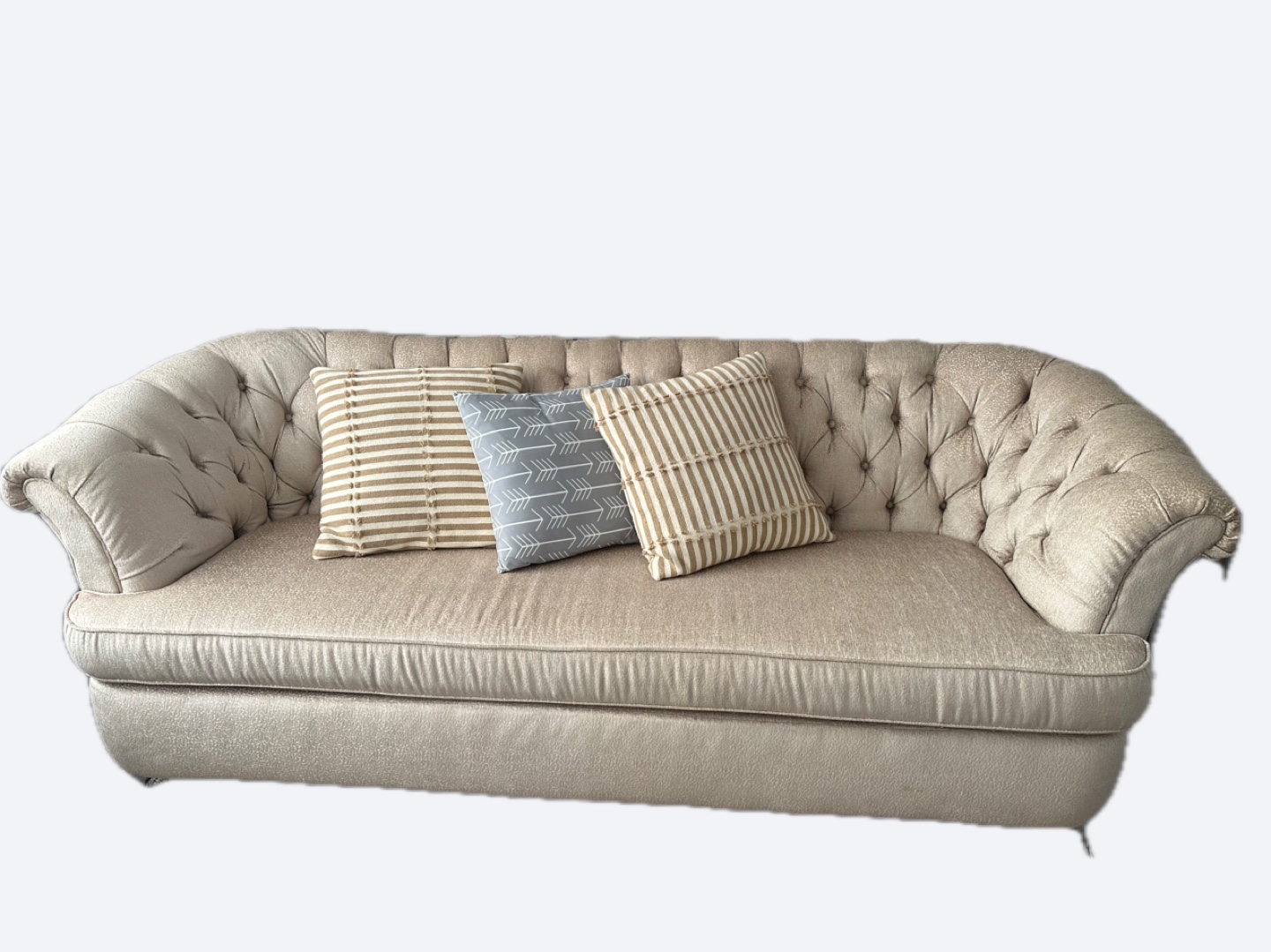 Elegant Beige Button-Tufting Sofa - photo 2
