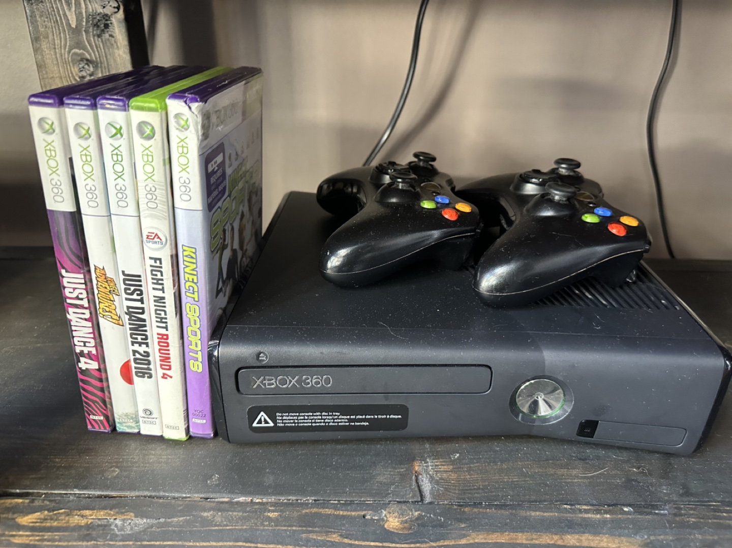 Xbox 360 Console with Games and Controllers