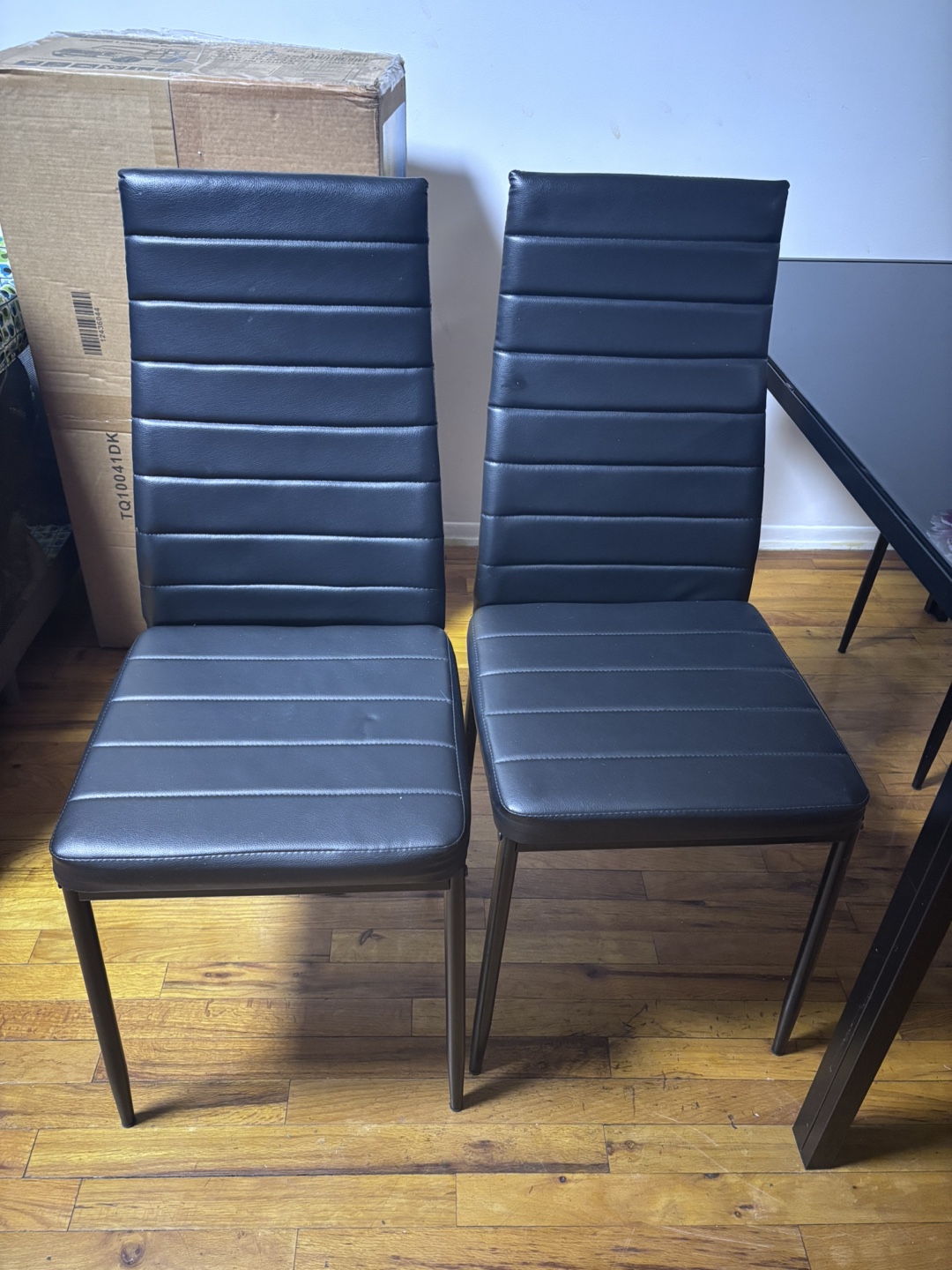 Black Glass Dining Table Set with 4 Chairs - photo 4