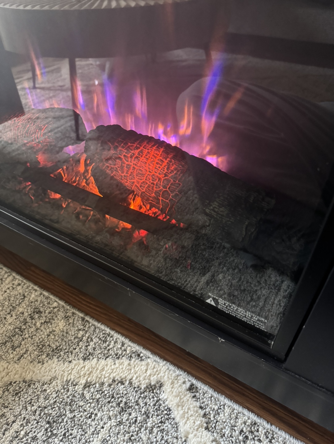 Black Electric Fireplace TV Stand - photo 3