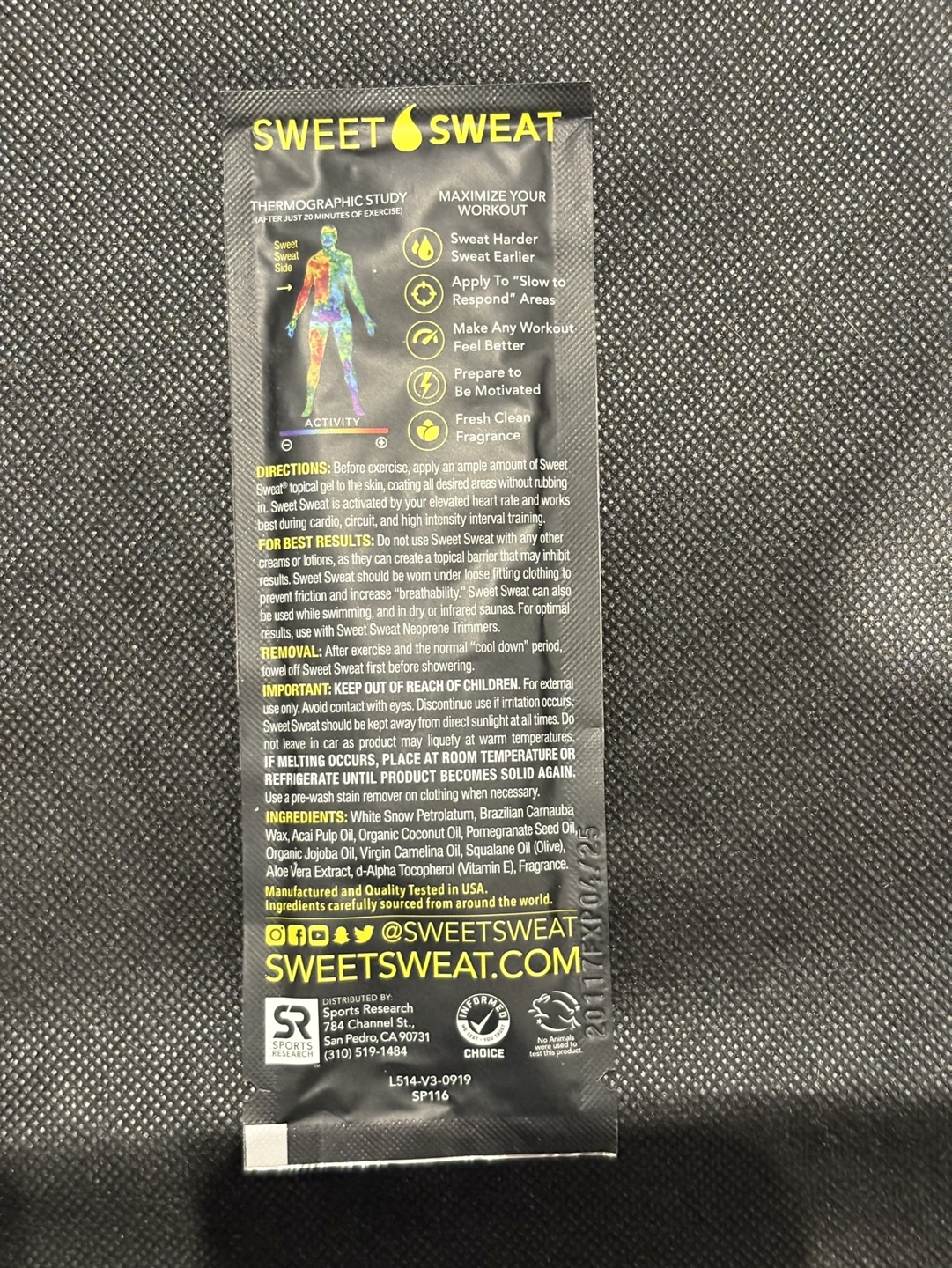 #freecycle Sweet Sweat Workout Enhancer Sample Packet - photo 2