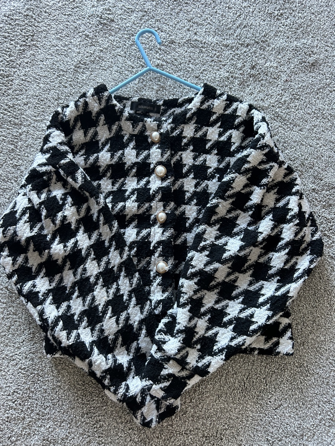 Black and White Houndstooth Cardigan
