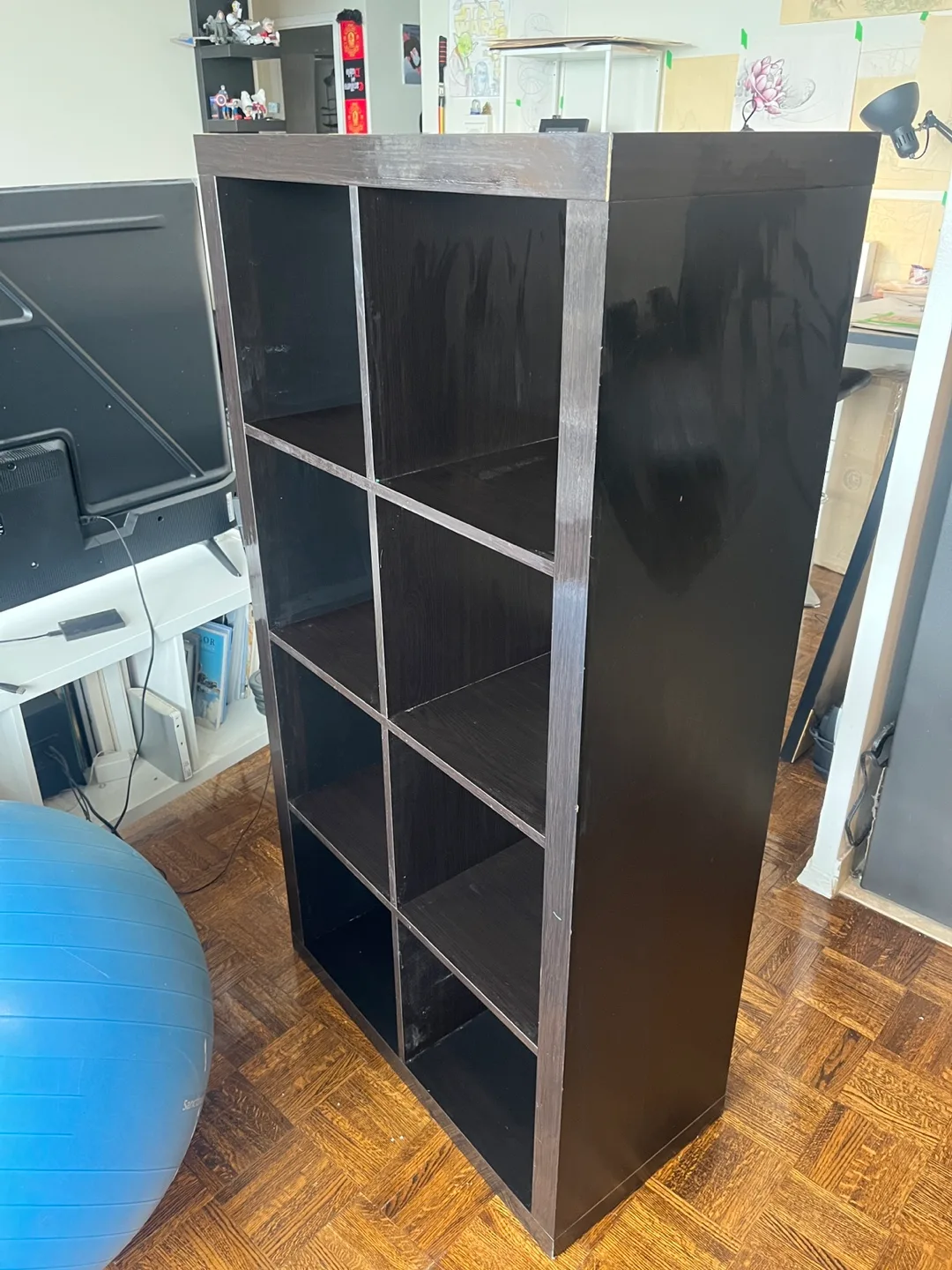 IKEA Kallax 4x4 Black-Brown Shelving Unit