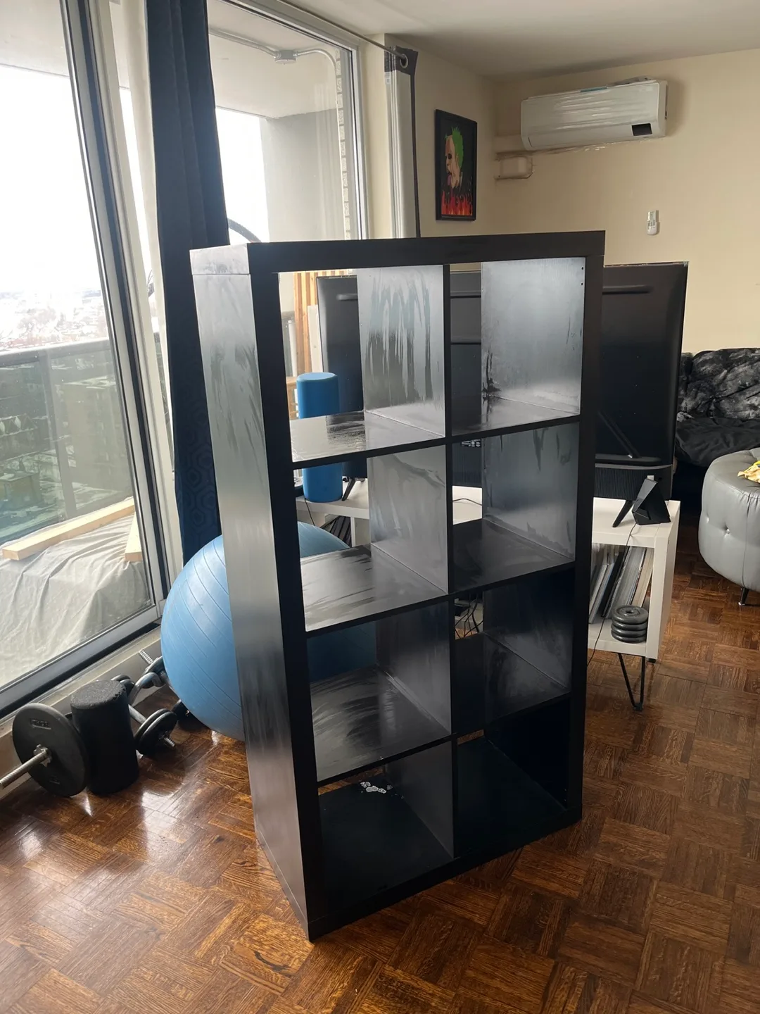 IKEA Kallax 4x4 Black-Brown Shelving Unit image indicator(2)