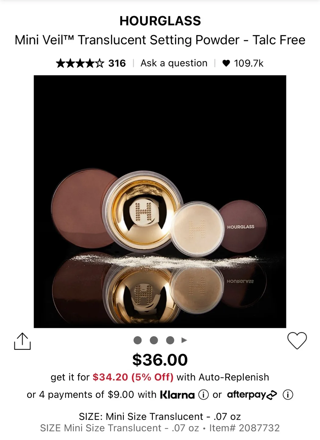 Hourglass Mini Veil™ Translucent Setting Powder image indicator(2)
